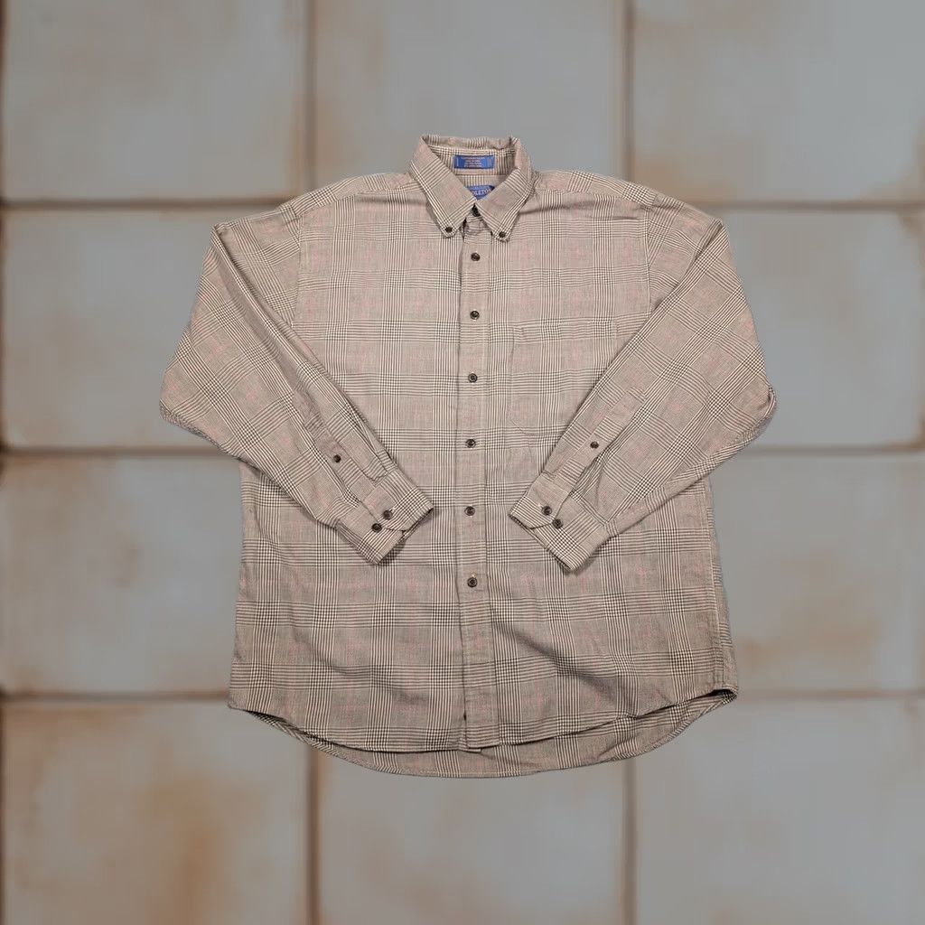 Pendleton Pendleton Shirt Mens L Brown Glen Plaid Canterbury Cloth Pima Merino Wool Button-Up Long Sleeve Size US L / EU 52-54 / 3 - 1 Thumbnail