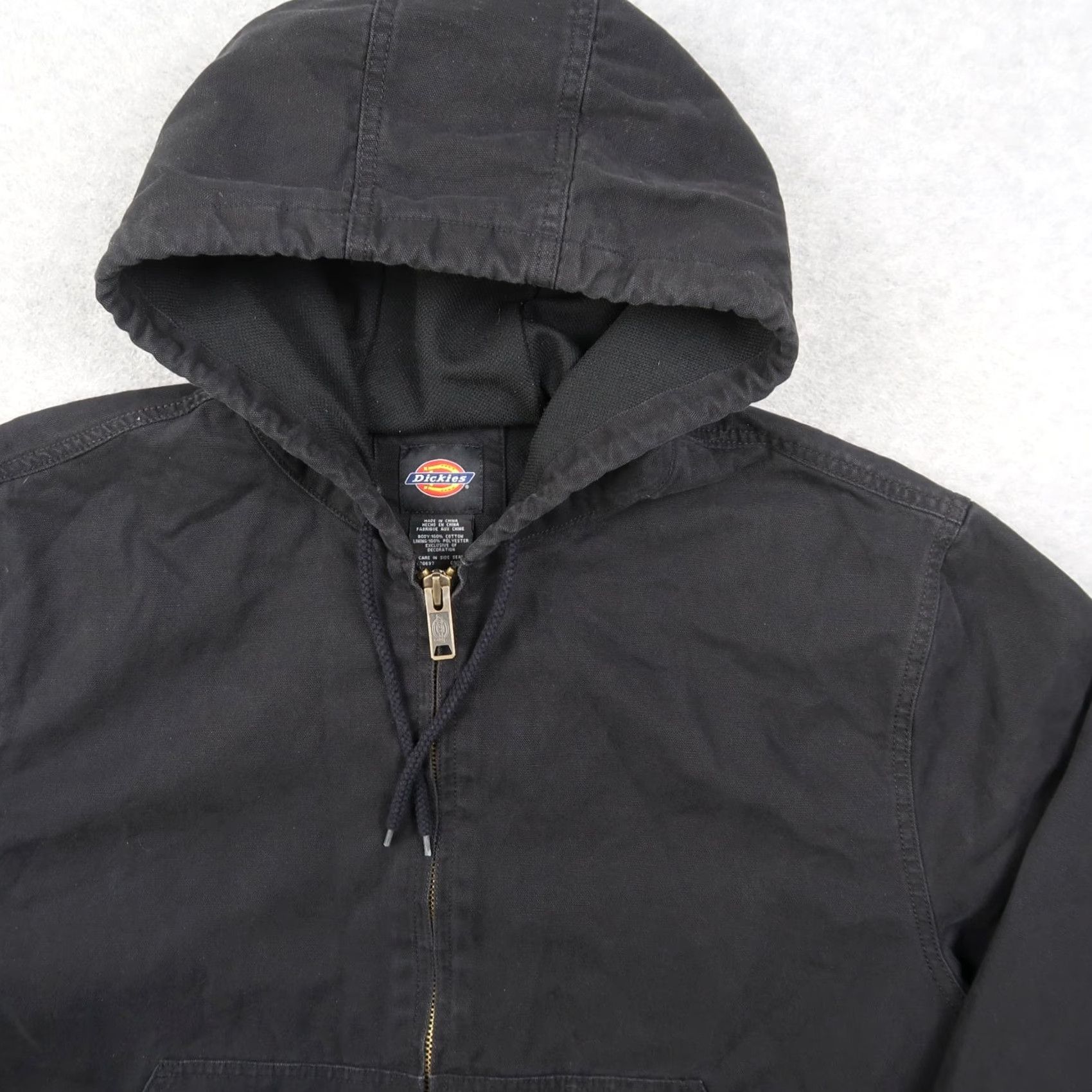 Dickies Dickies Jacket Mens 2XL Black Canvas Hooded Bomber Full Zip Pockets Workwear Regular Size US XXL / EU 58 / 5 - 3 Thumbnail
