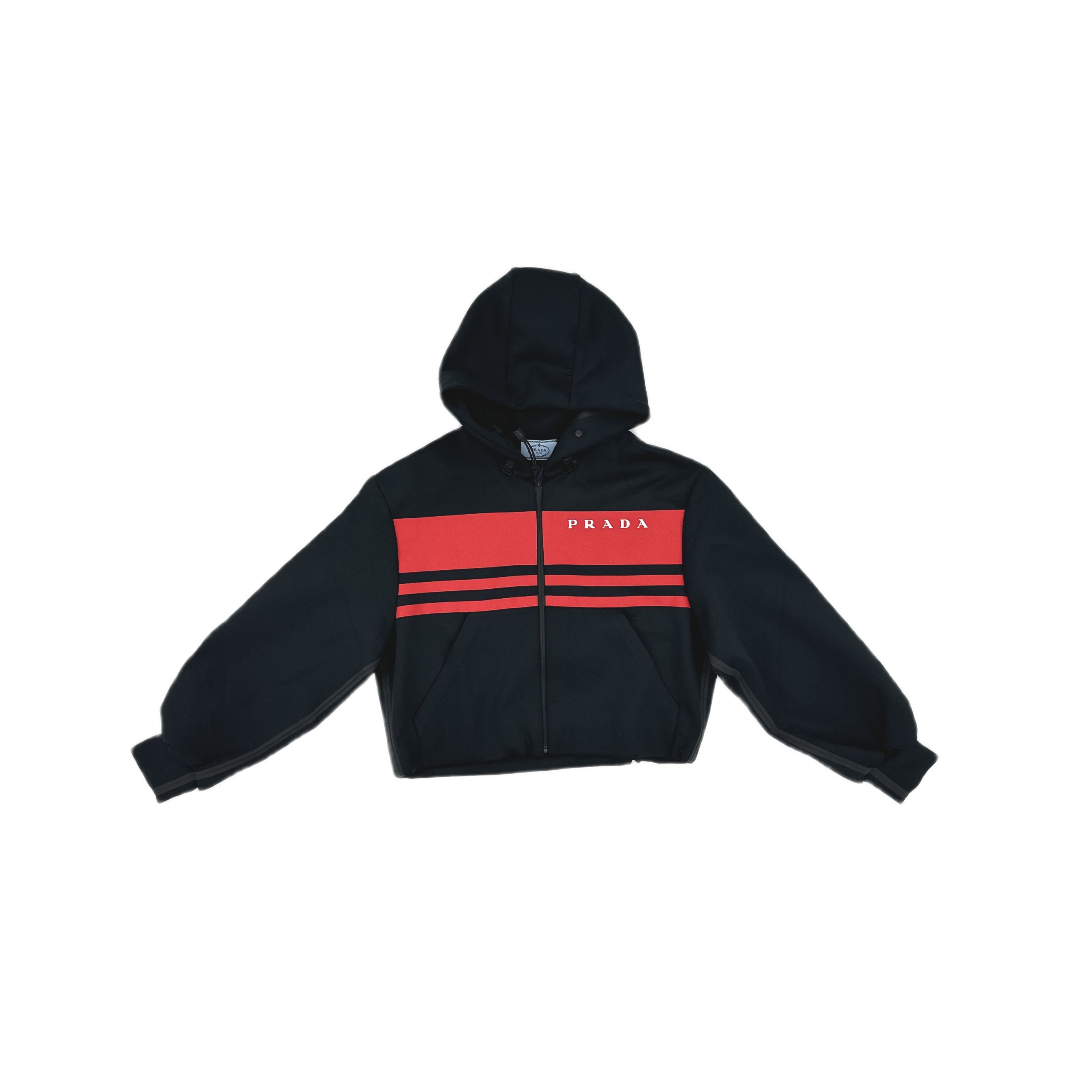 Prada Prada Striped Logo Hooded Jacket XS Size XS / US 0-2 / IT 36-38 - 1 Thumbnail