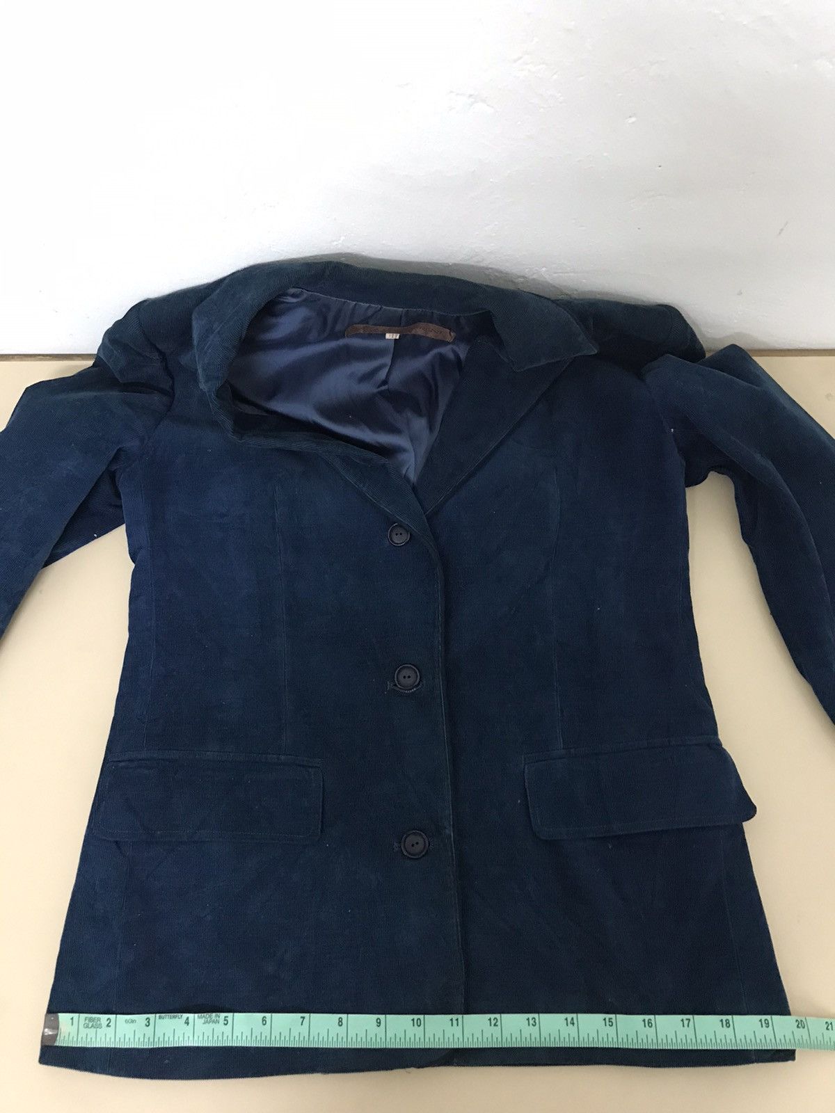 Yves Saint Laurent Vintage 90s Yves Saint Lauren Blue Velvet Blazer Size 40S - 8 Thumbnail