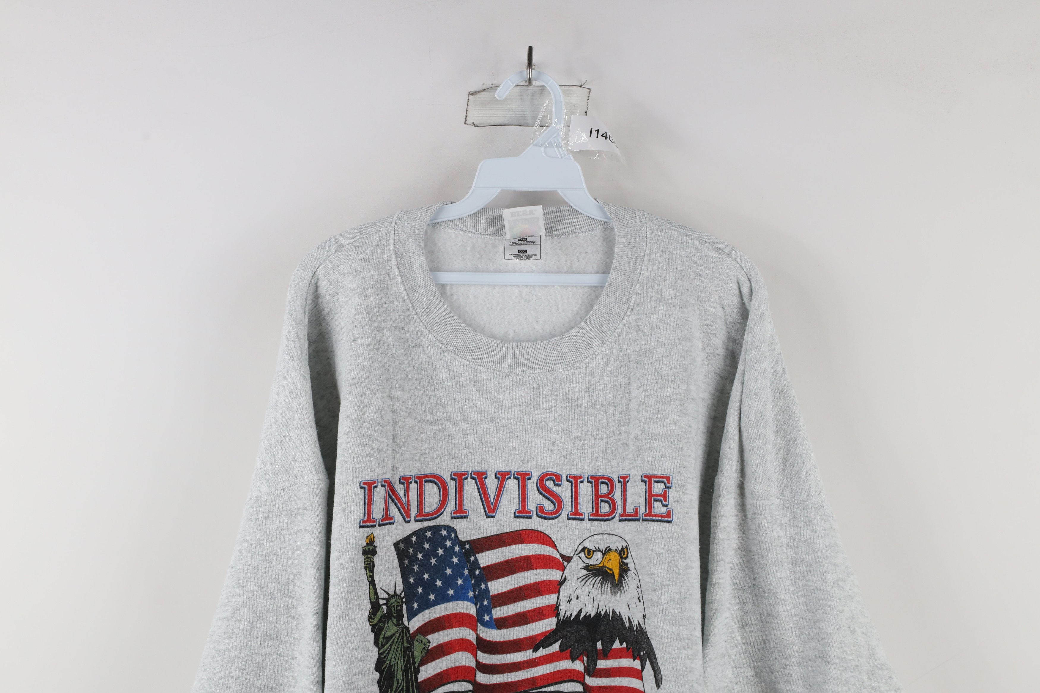 Vintage Vintage Y2K 2001 Indivisible USA Flag Eagle Sweatshirt Gray Size US XXL / EU 58 / 5 - 2 Thumbnail