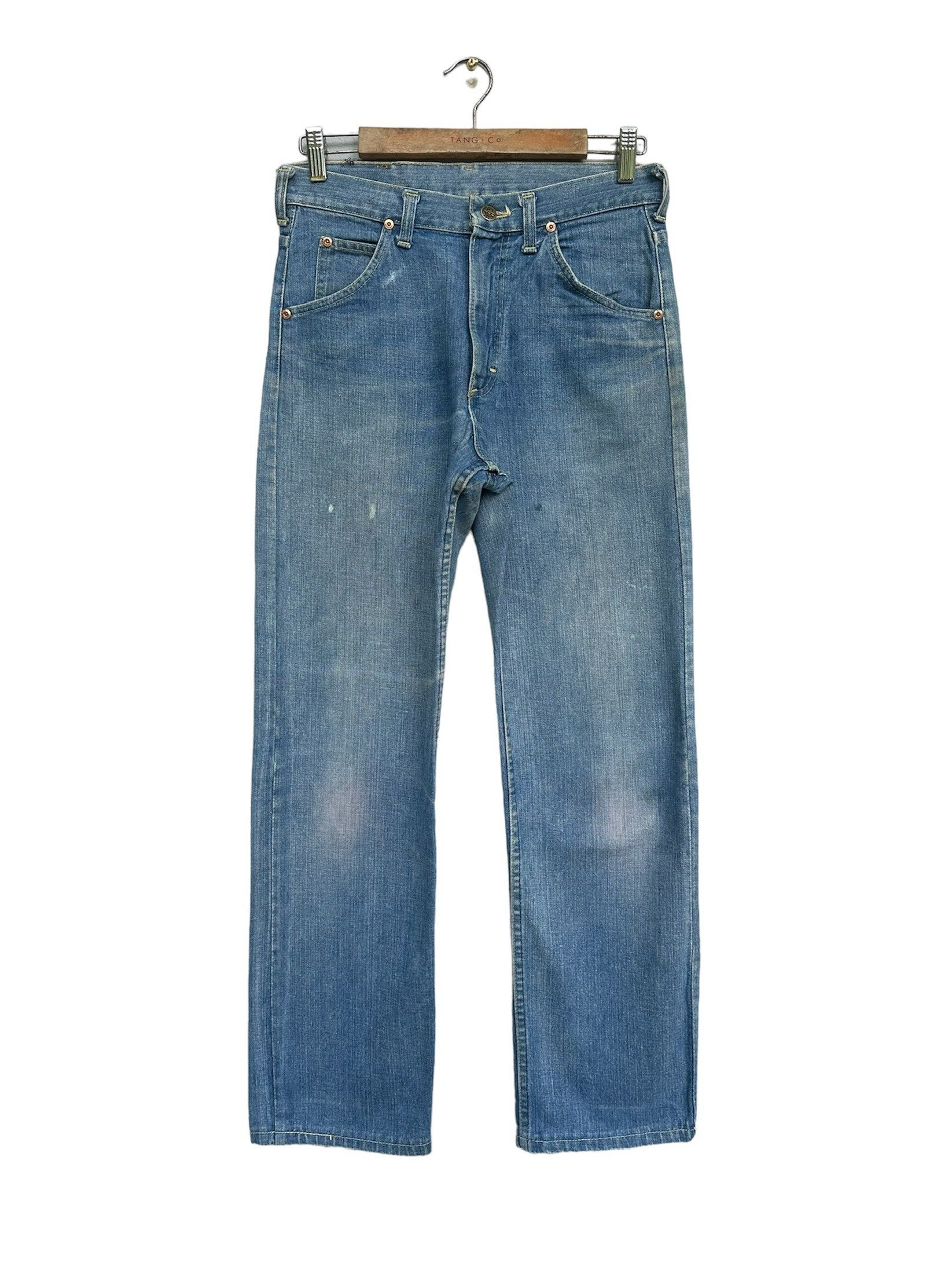 Rare Vtg Distressed Lee Riders 70s Talon 42 Flare Denim Jean