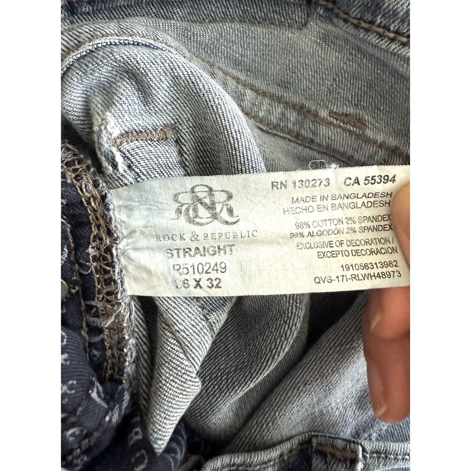 Vintage VINTAGE Rock & Republic Jeans Relaxed Straight Mens Size 36 X 32 Blue Denim 90s Grunge Rock Concert Mens Size US 36 / EU 52 - 5 Thumbnail