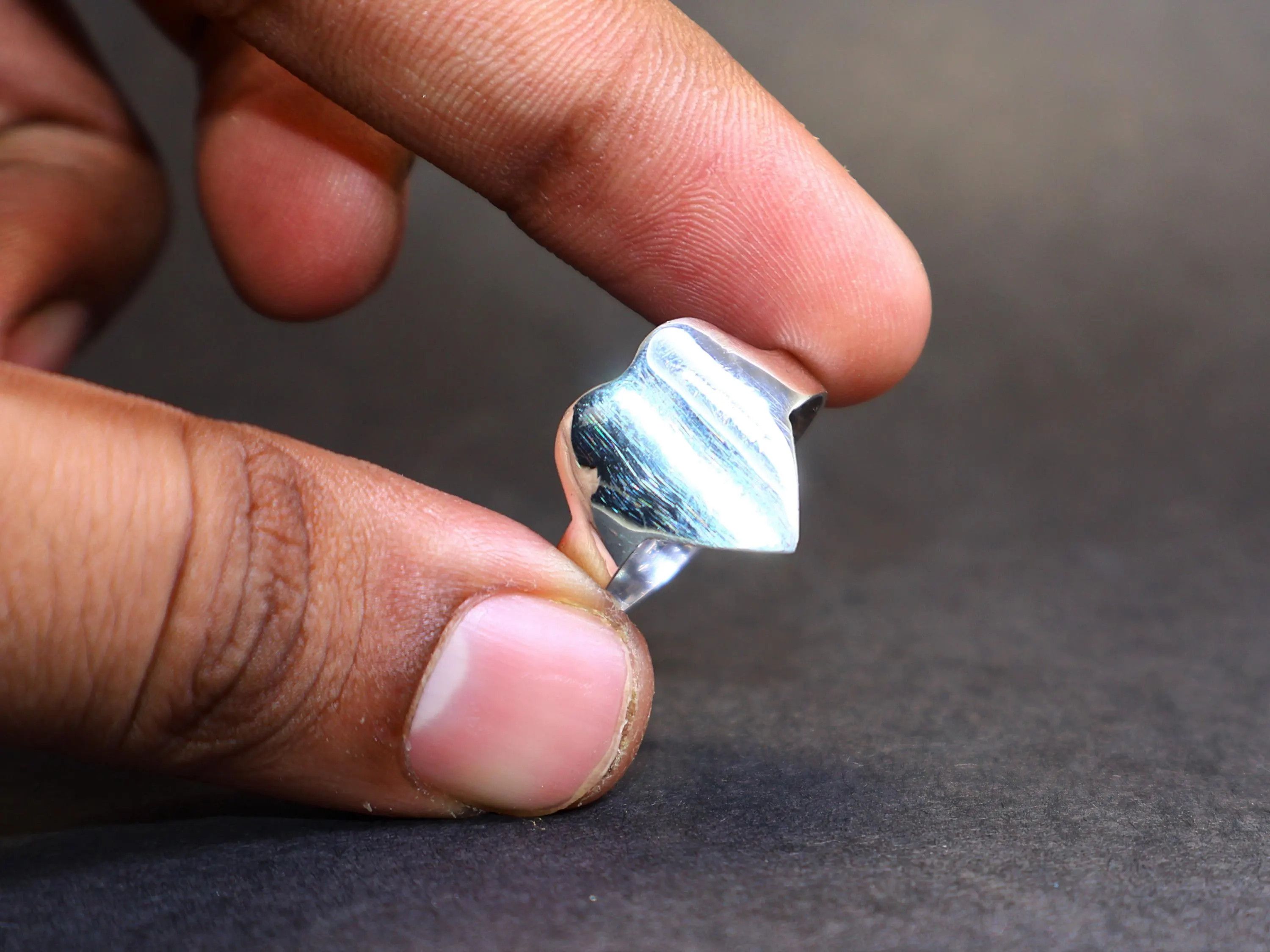 Handmade Heart Ring, Sterling Silver Ring, Silver Handmade Ring, Size ONE SIZE - 8 Thumbnail