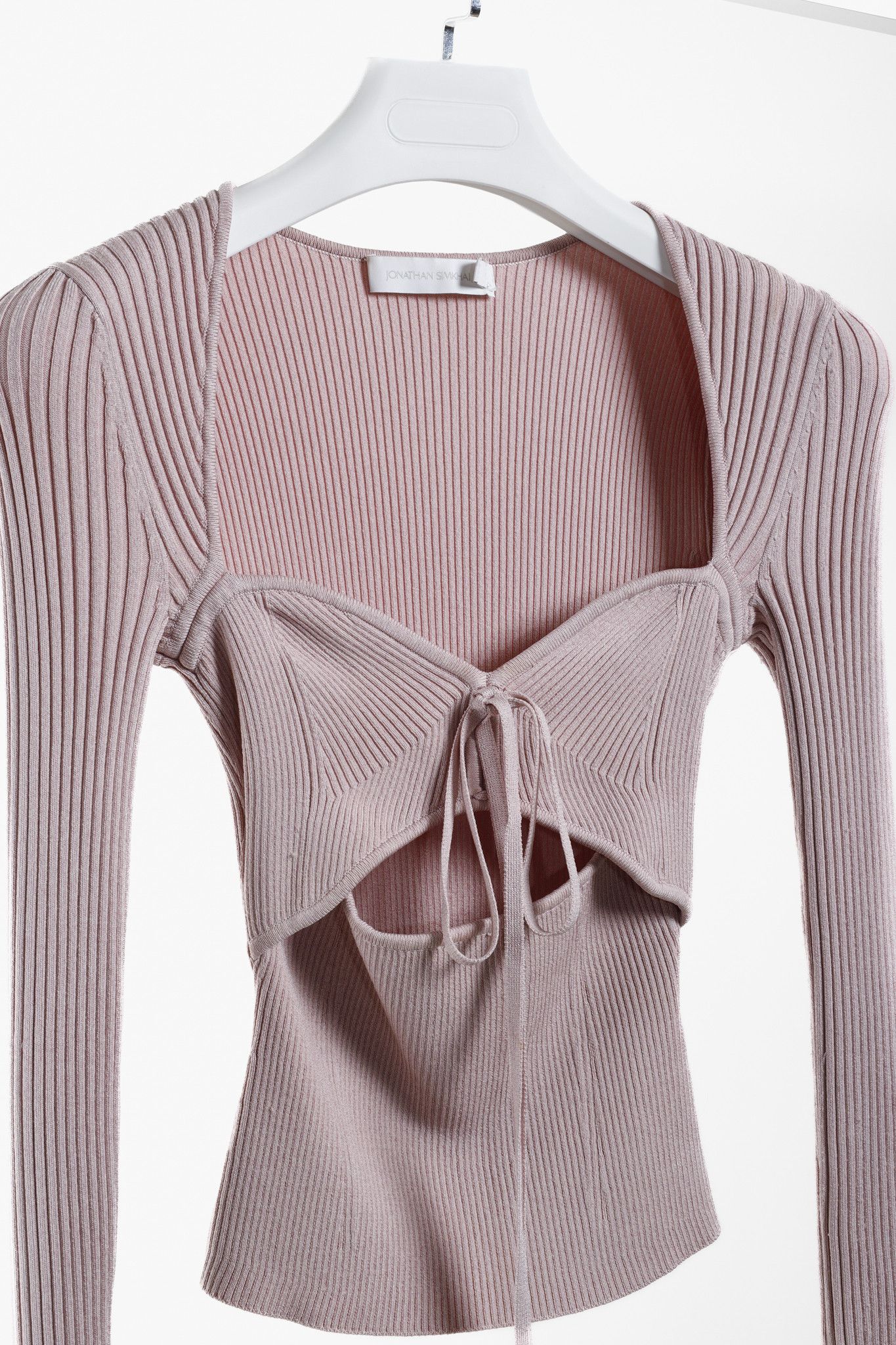 Jonathan Simkhai Jonathan Simkhai Pink Ribbed Sweetheart Top Size S / US 4 / IT 40 - 3 Thumbnail