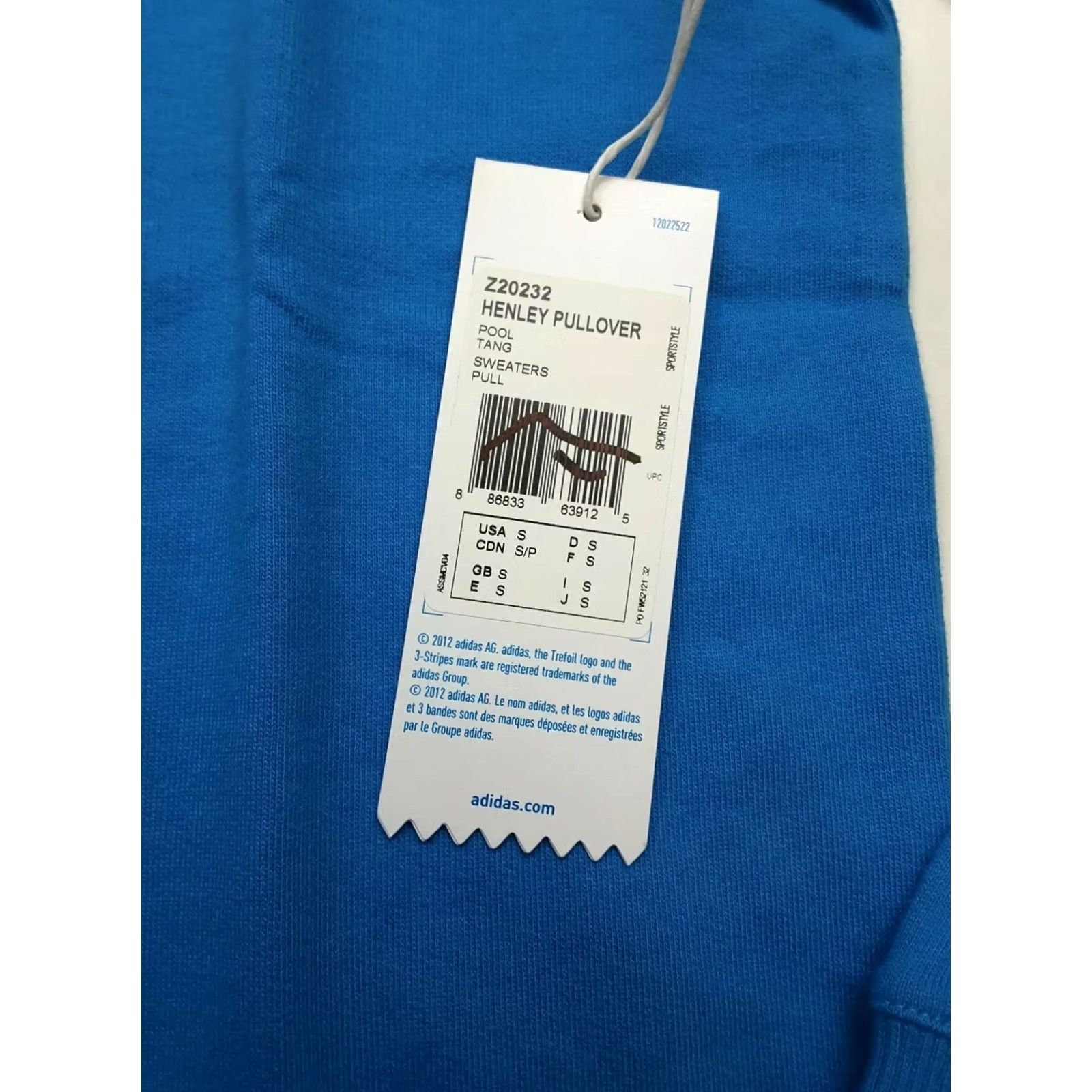 Adidas Adidas Opening Ceremony Henley Pullover Pool Blue S Mens Authentic 2012 Olympics Size US S / EU 44-46 / 1 - 5 Thumbnail