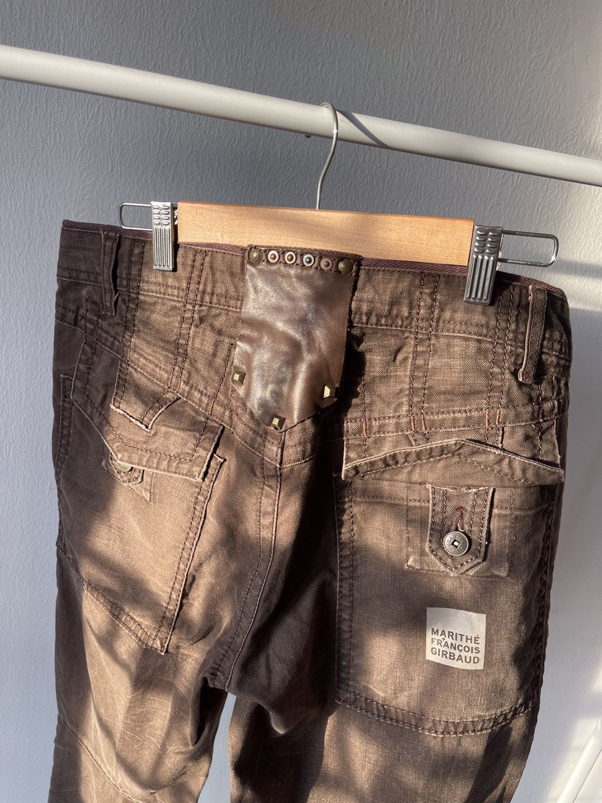 Marithe + Francois Girbaud 90s Marithe Francois Girbaud Leather paded part Pants A6 Size US 30 / EU 46 - 10 Thumbnail