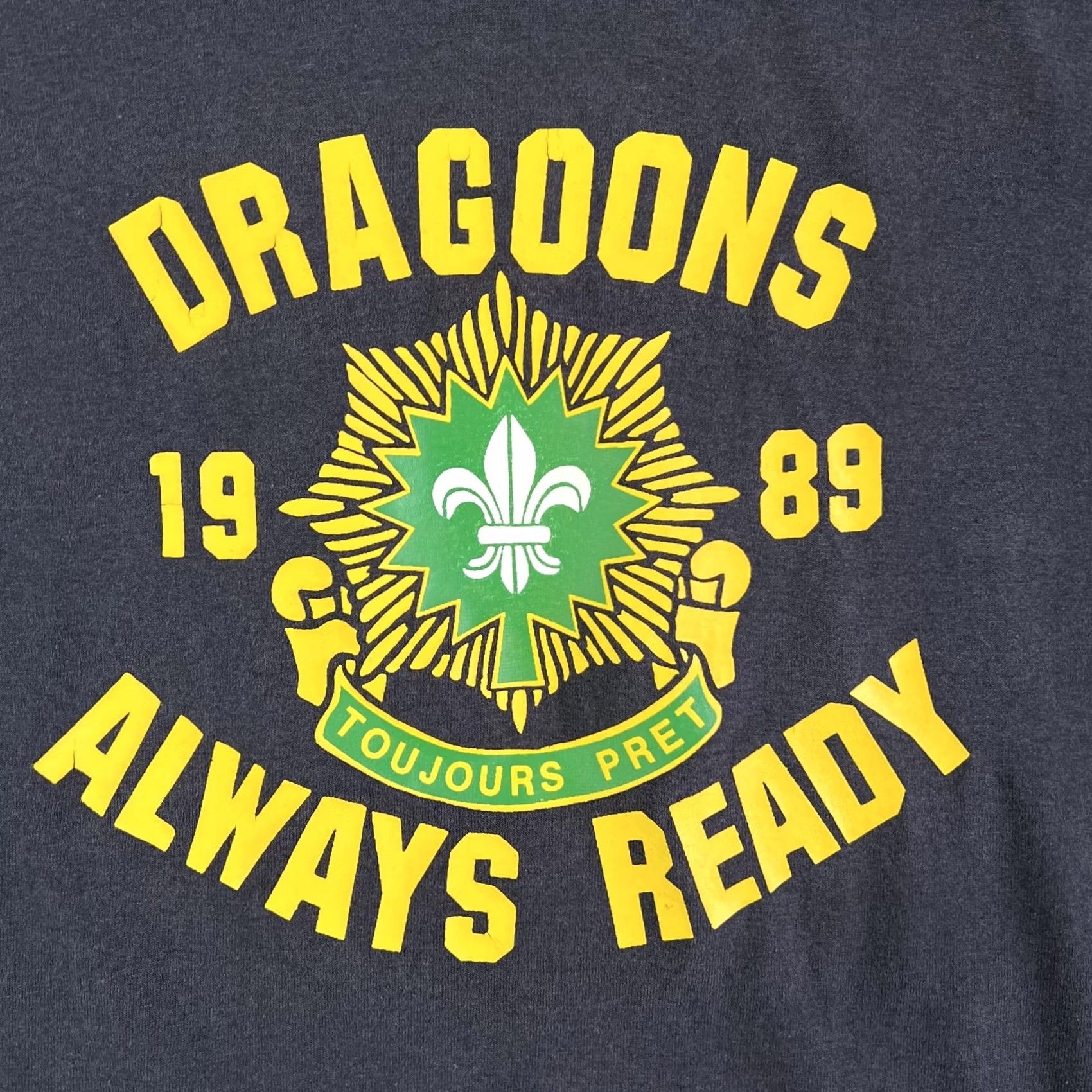 Hanes Vintage Hanes Dragoons Shirt Military 80s Large Gray Mens Size US L / EU 52-54 / 3 - 2 Thumbnail
