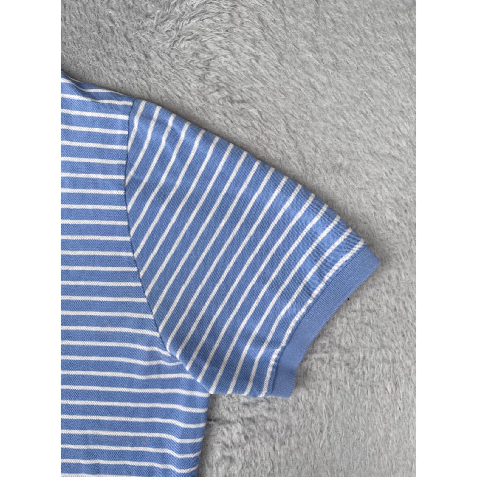 Ralph Lauren VTG Ralph Lauren Polo Shirt Men 2XL Blue Stripe Short Sleeve Cotton READ Size US XXL / EU 58 / 5 - 2 Thumbnail