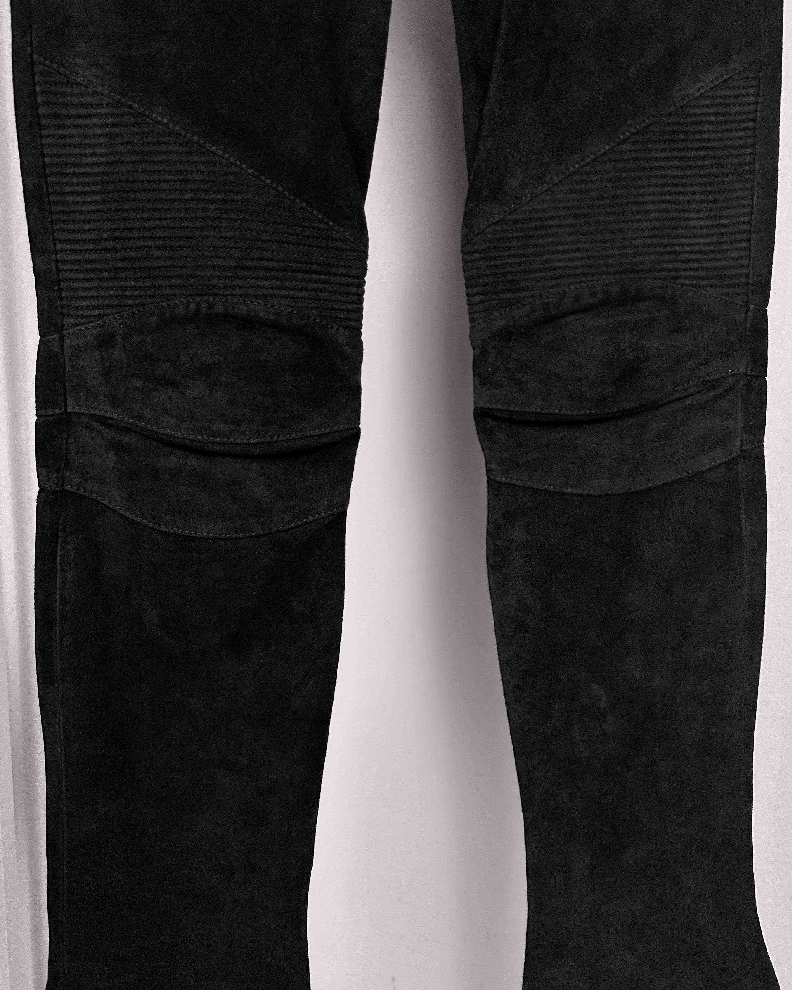 Balmain Balmain Suede Leather Flared Bootcut Biker Jeans Size US 27 - 5 Thumbnail