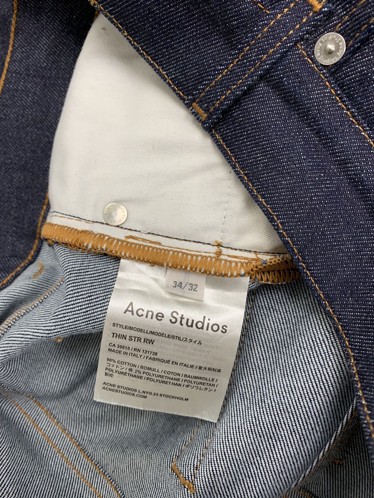 Acne Studios × Designer Acne Studious Regular Fit Navy Jeans Size US 34 / EU 50 - 11 Thumbnail