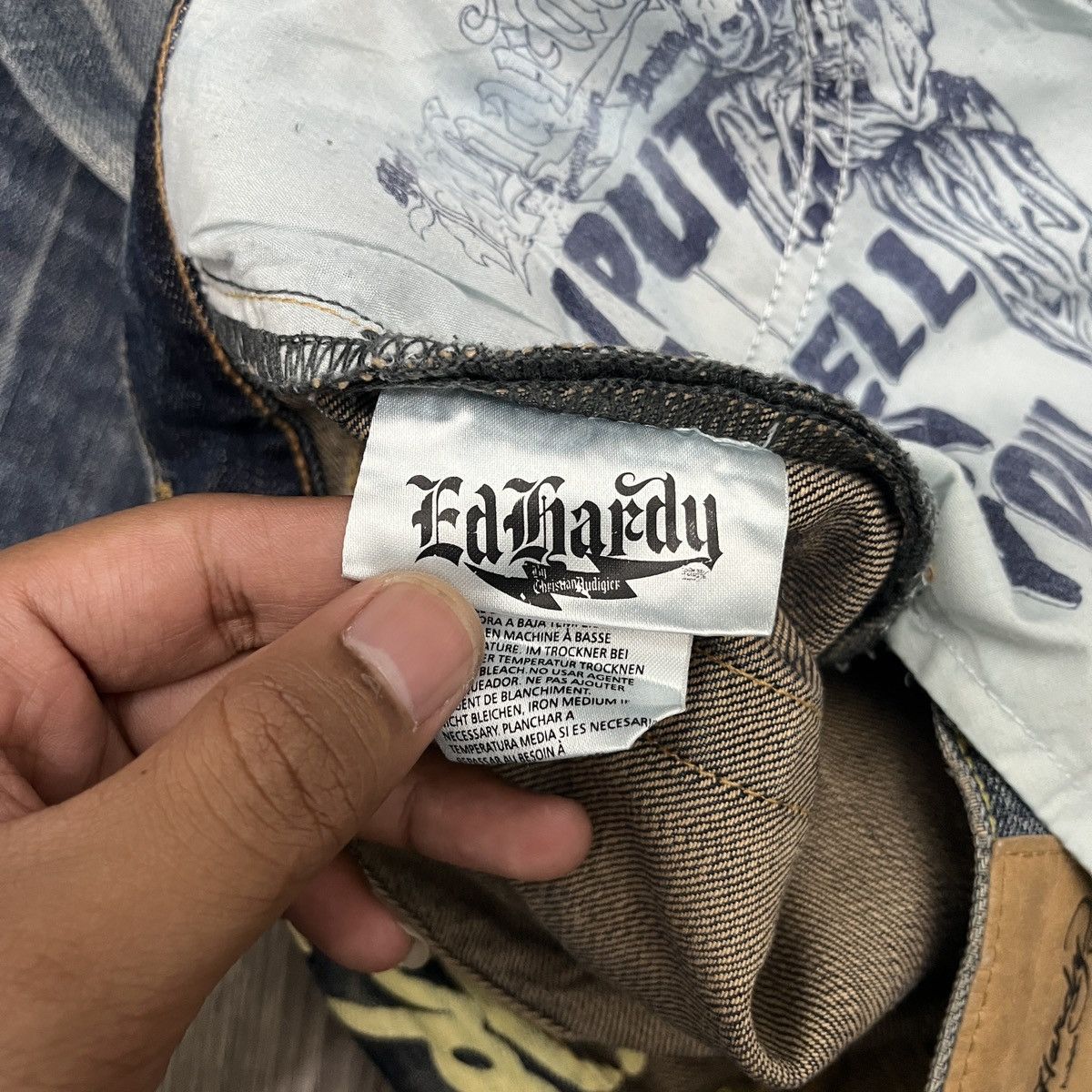Ed Hardy 2000s Embroidery Jeans Ed Hardy Back Print 🟥 Size US 30 / EU 46 - 13 Thumbnail