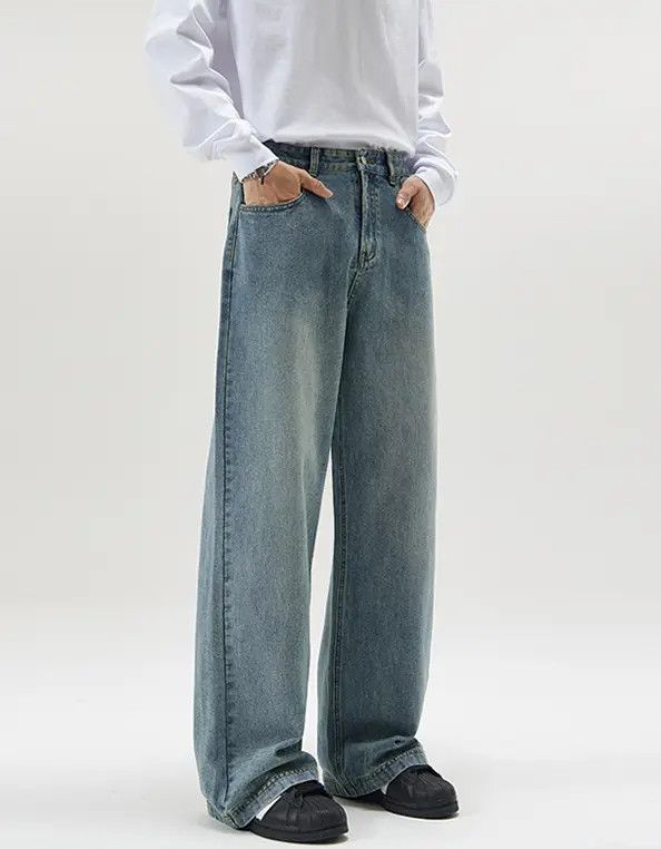Japanese Brand Fumina x Miyu Men's American loose straight wide-leg jeans Size US 32 / EU 48 - 4 Thumbnail