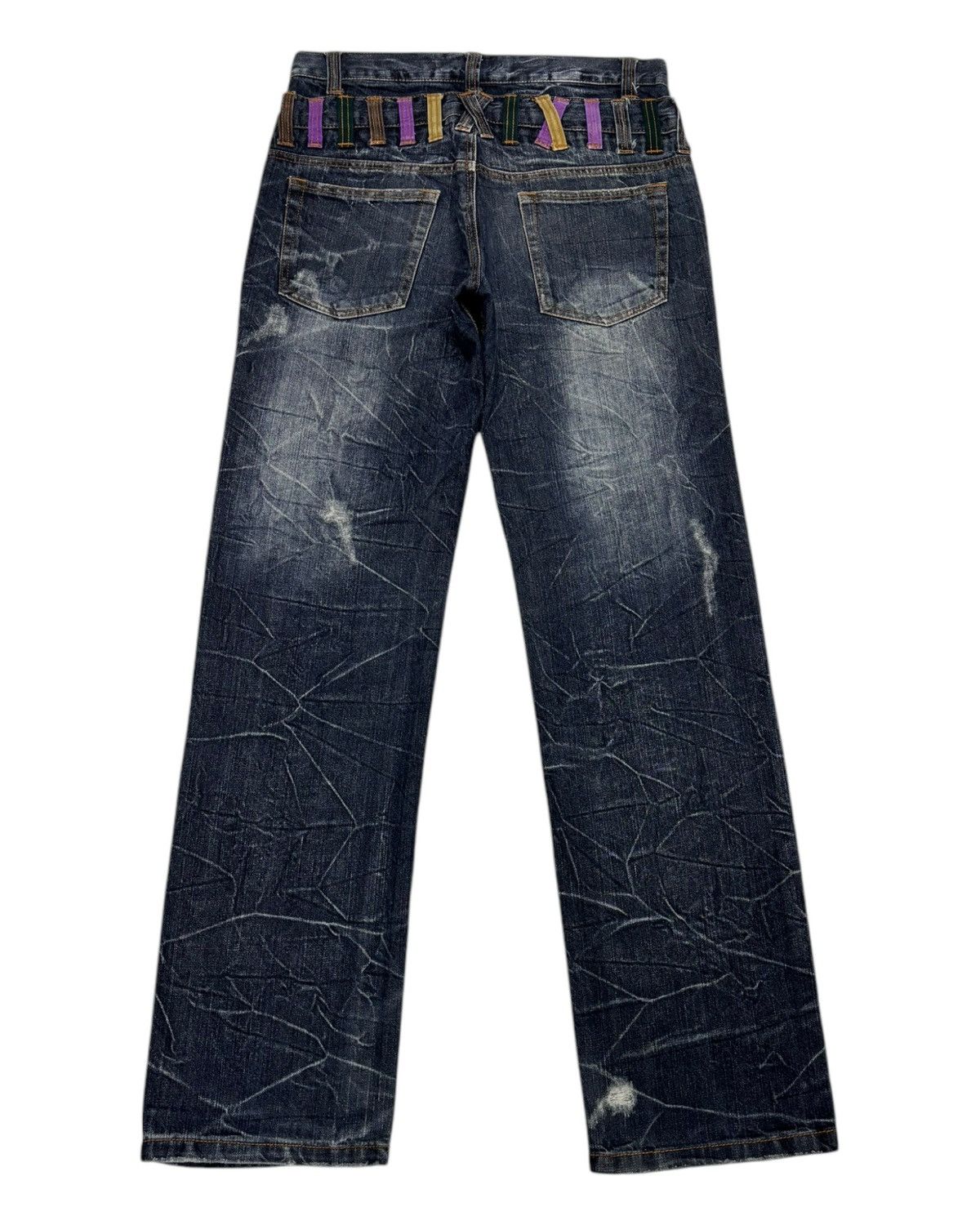If Six Was Nine NYLAUS DOUBLE WAIST DISTRESSED DENIM JEANS Size US 32 / EU 48 - 2 Thumbnail