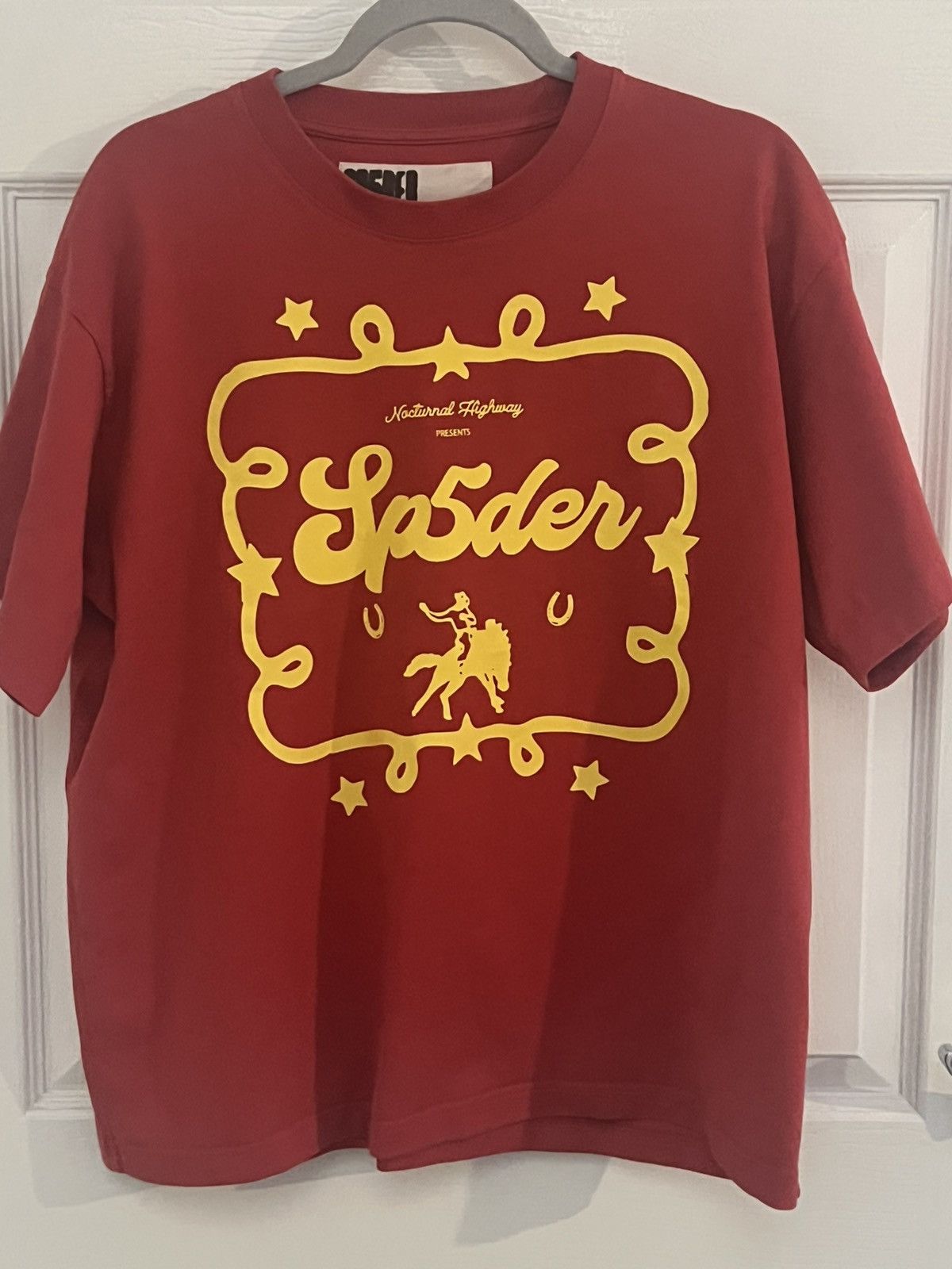 Sp5der Insider T-Shirt Red Yellow Logo Size L – Excelle