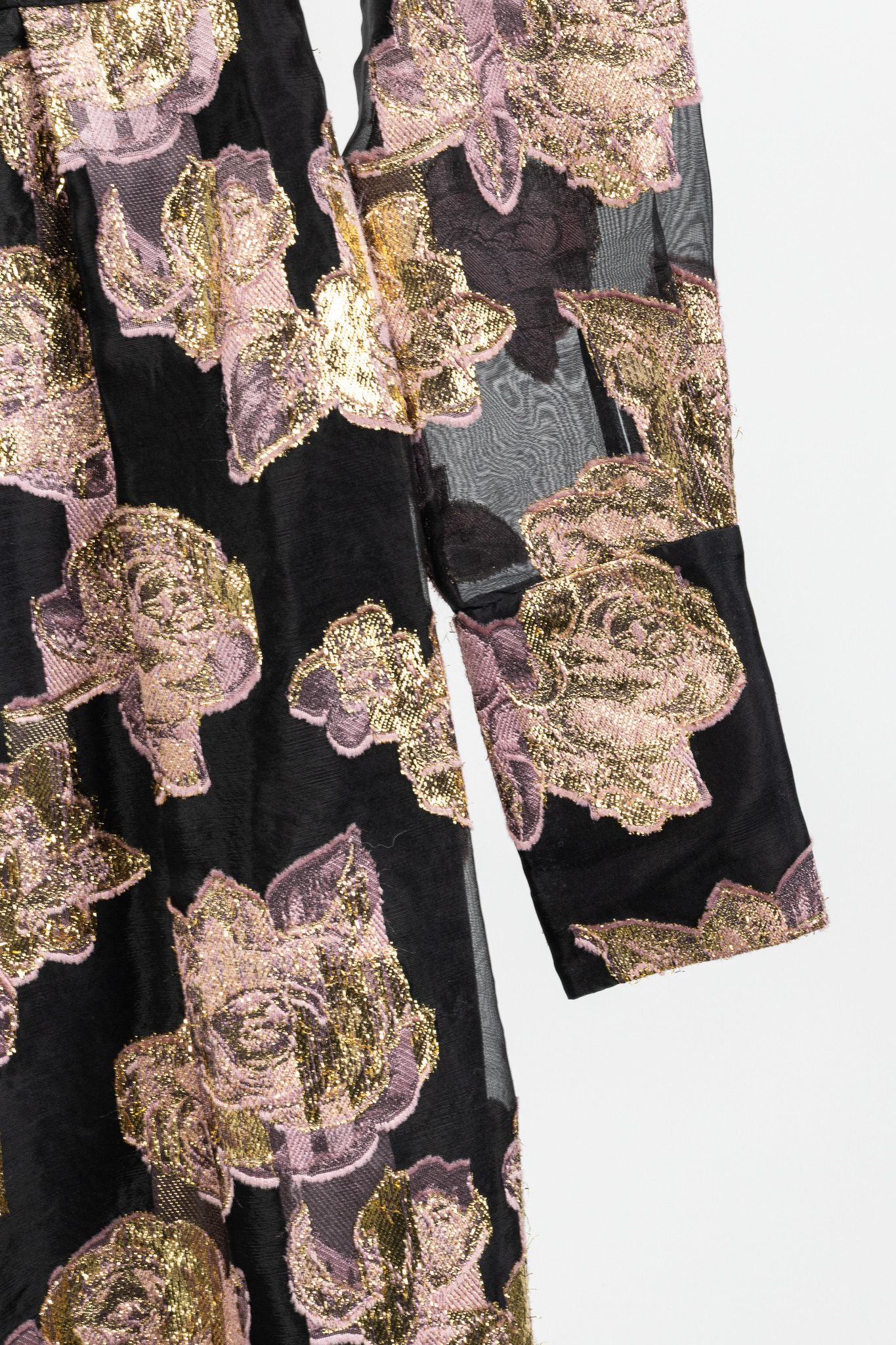 Erdem Erdem Effie Black Metallic Floral-Fil Coupe Organza Dress Size S / US 4 / IT 40 - 5 Thumbnail