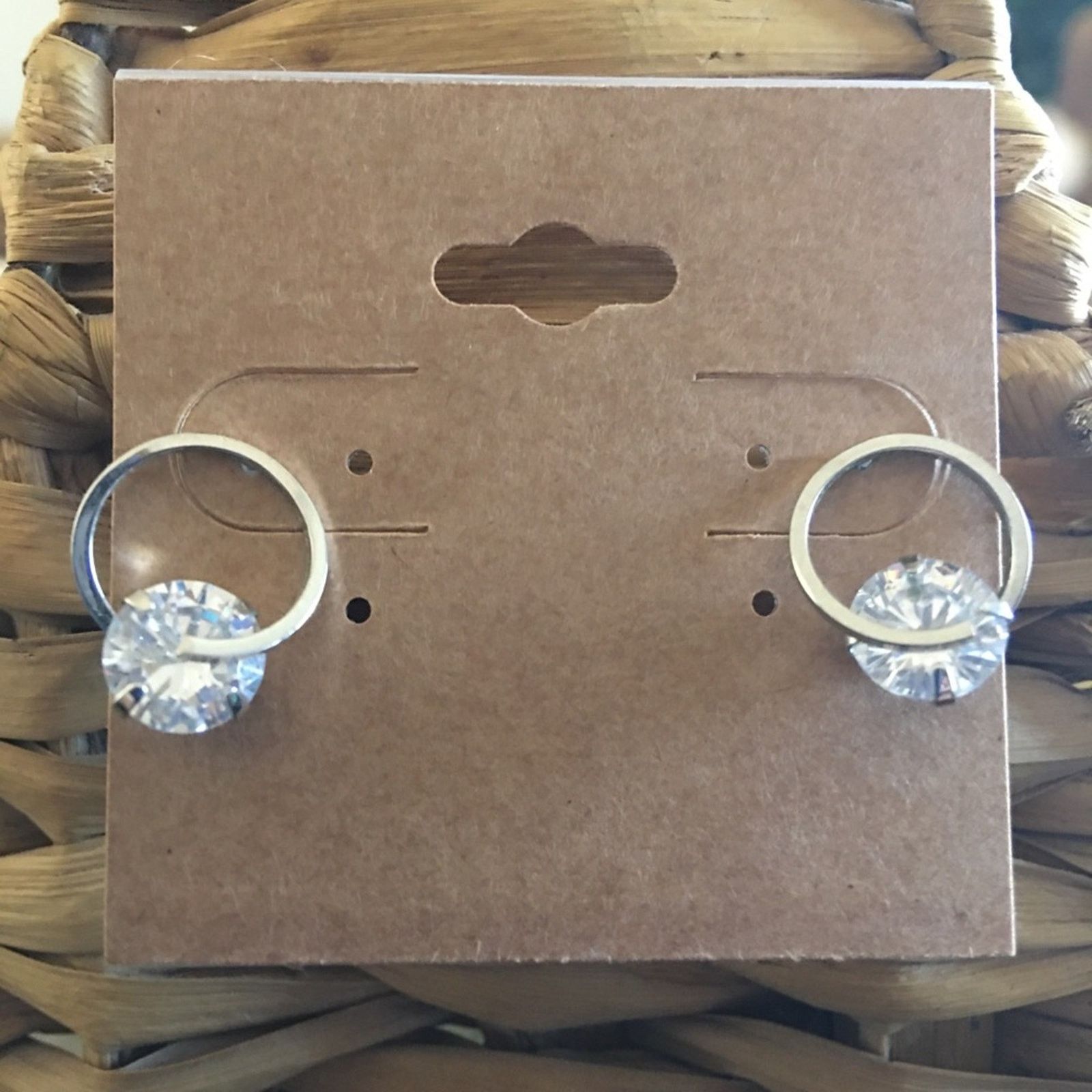 Vintage Vintage cubic zirconia silver plated earrings Size ONE SIZE - 1 Thumbnail