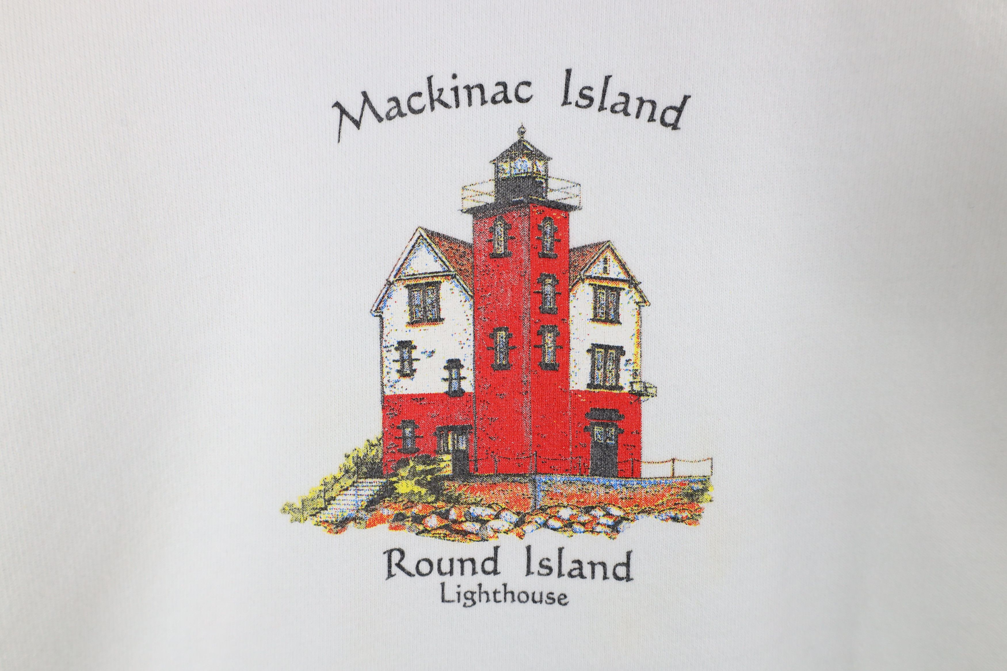 Vintage Vintage 90s Mackinac Island Round Lighthouse Sweatshirt Size US XL / EU 56 / 4 - 5 Thumbnail