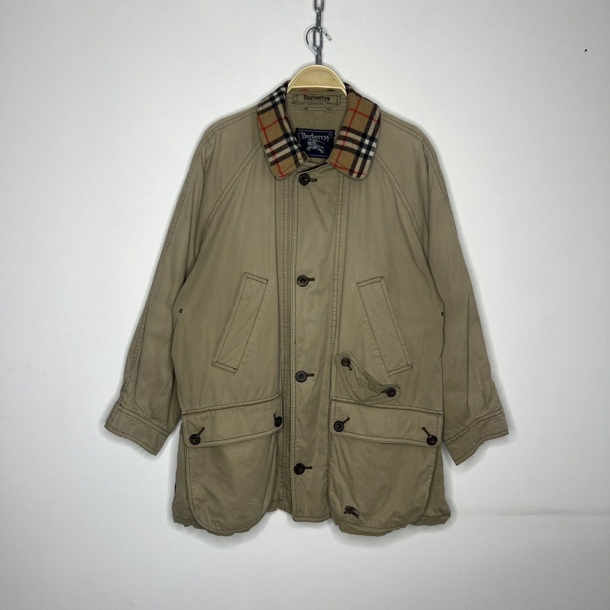 Burberry × Designer × Vintage Burberry Nova Check Vintage Coat Jacket Parka Beige 90s Size US M / EU 48-50 / 2 - 7 Thumbnail