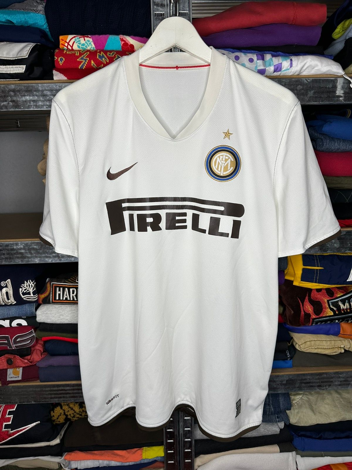 Pre-owned Nike X Soccer Jersey Vintage Nike Fc Inter Milan Away 2008/9 Football Shirt Drill In White