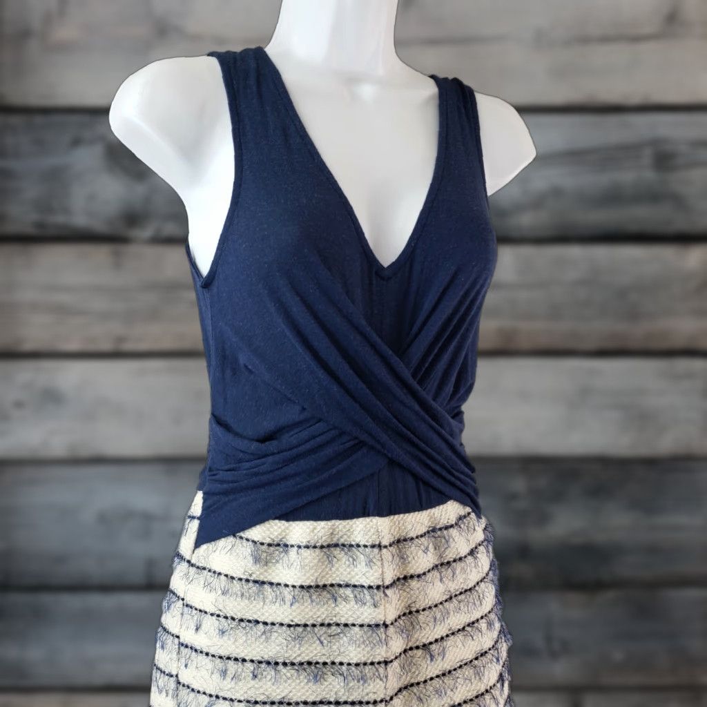 Anthropologie Amadi Womens Romper XS Blue Sleeveless V-Neck Cilli One-Piece Size 26" / US 2 / IT 38 - 1 Thumbnail