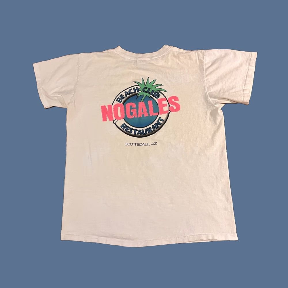 Vintage VINTAGE Nogales Beach Club Arizona Shirt Men’s Large White Double-Sided 90s T-Shirt Size US L / EU 52-54 / 3 - 1 Thumbnail