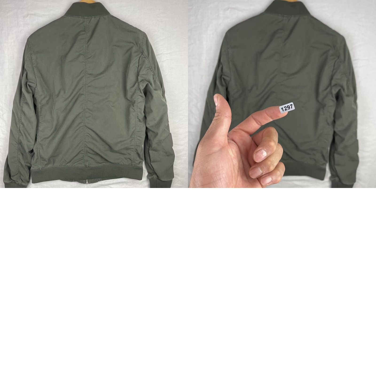 Allsaints AllSaints Bassett Bomber Jacket Mens Small Olive Green Ramskull Full Zip Size US S / EU 44-46 / 1 - 9 Thumbnail