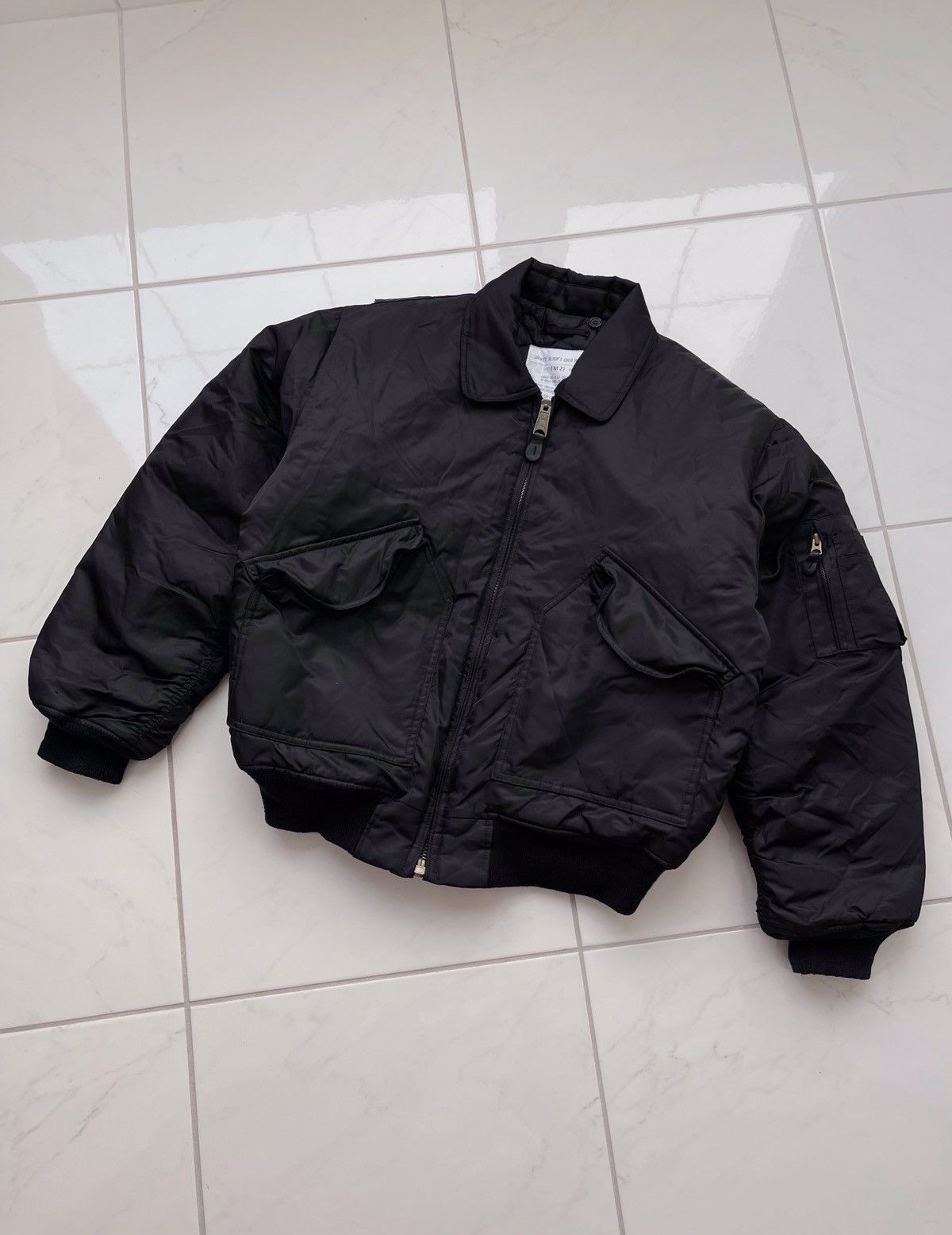 image of Avant Garde x Vintage Cwu Intermediate Bomber Jacket Like Ma 2 in Black, Men's (Size Small)