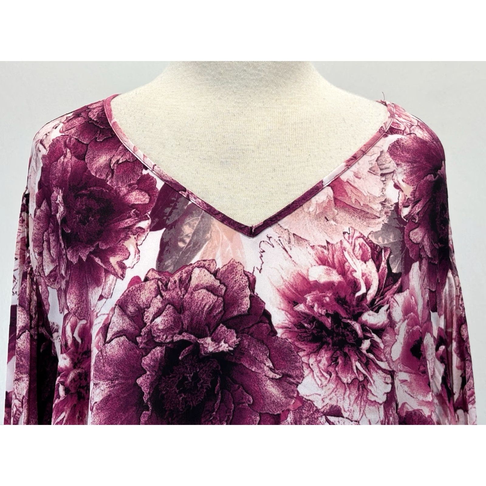 Vintage Catherine’s Floral Tunic Top Shirt 3X 26 28 Plus Pink Black Pleated Bell Sleeve Size XXL / US 16-18 / IT 52-54 - 5 Thumbnail