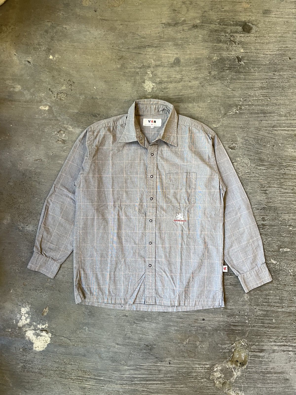 Designer × Flannel × Japanese Brand Van Jac Plaid Snap Button Flannel Shirt Size US M / EU 48-50 / 2 - 1 Thumbnail