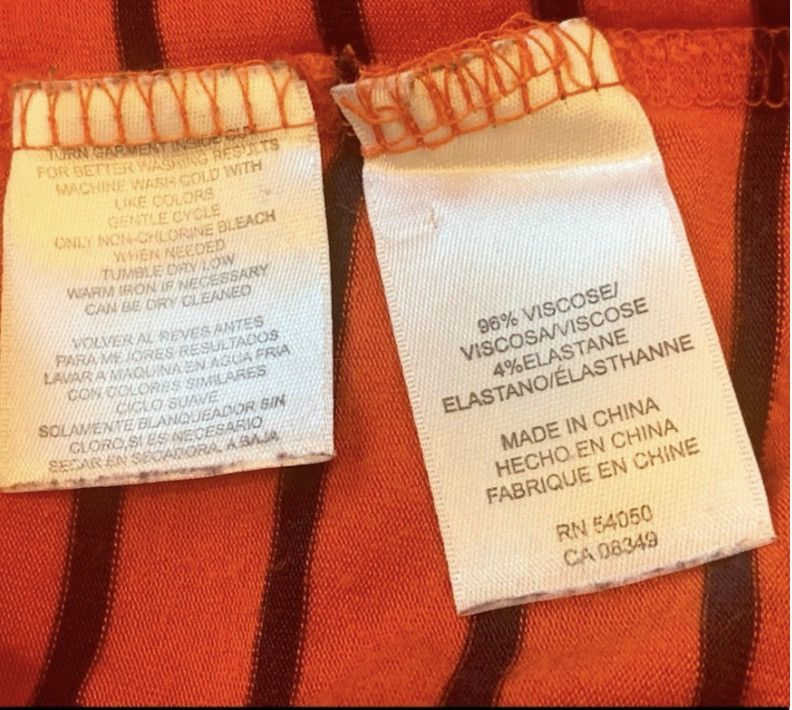 Other QMack Orange & Black Striped Top Women’s Large Stretch Size L / US 10 / IT 46 - 4 Thumbnail