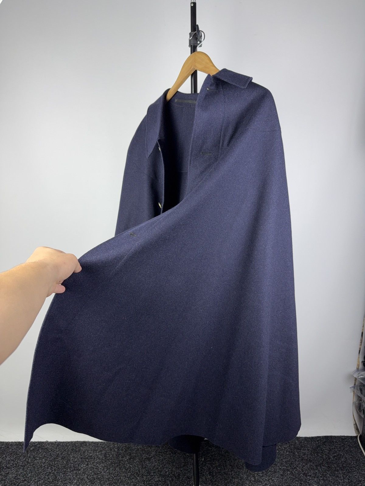 Vintage Vintage 80s Retro German Navy Wool Cape Coat Military Style Size US L / EU 52-54 / 3 - 9 Thumbnail