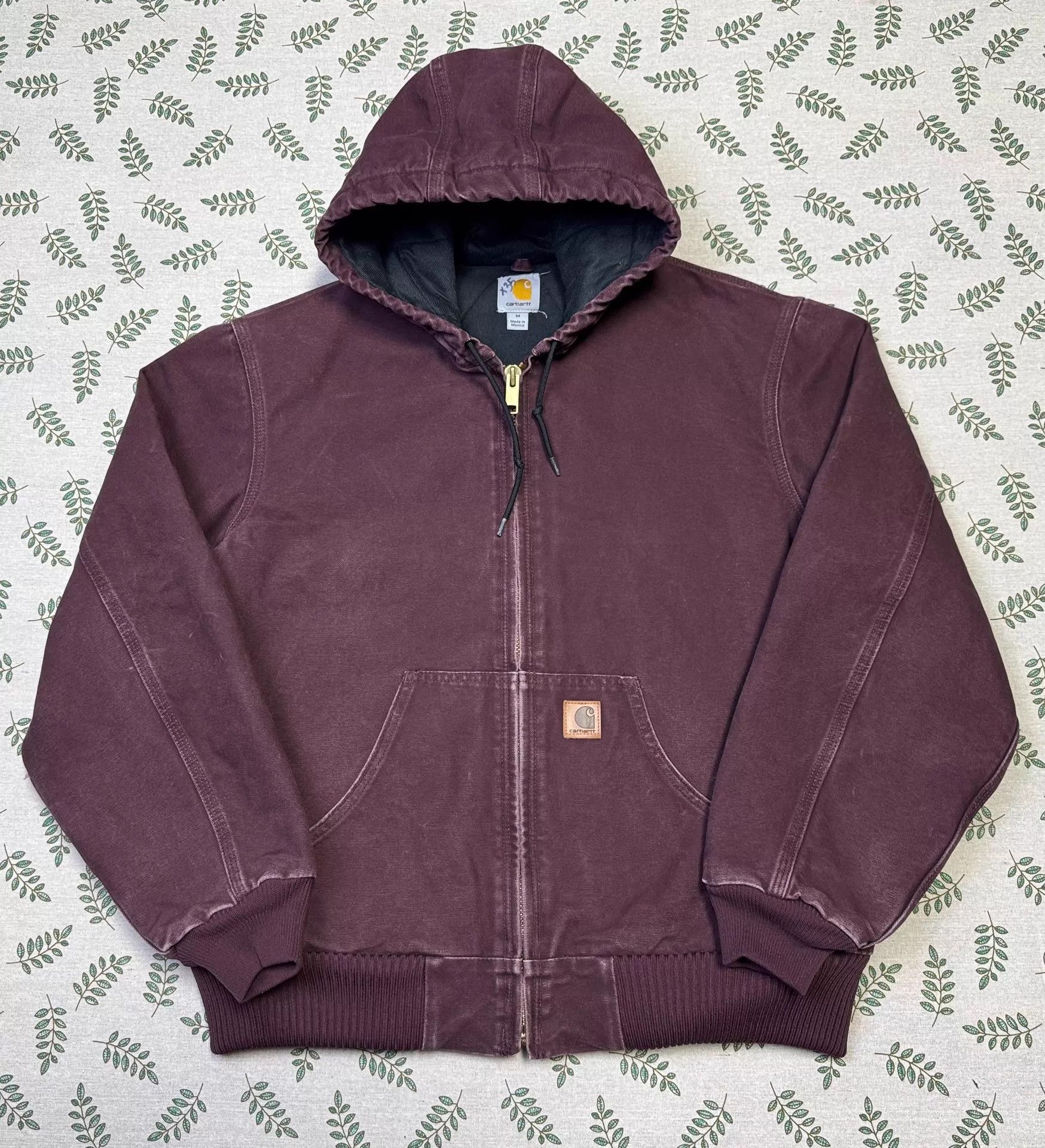 Carhartt Carhartt J130 Vintage Wine Red Hooded Work Jacket M Size US M / EU 48-50 / 2 - 2 Thumbnail