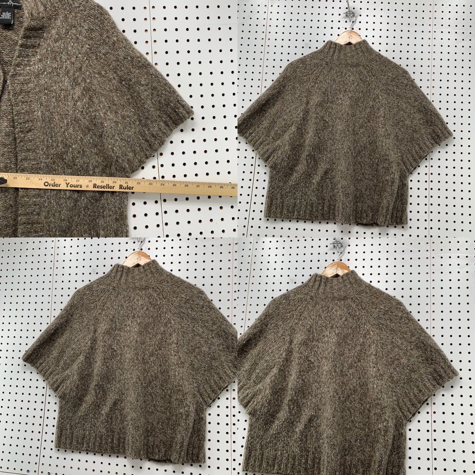 Madison VINTAGE Mercer & Madison Cardigan Cape Wool Sweater Womens Small Brown Alpaca Size S / US 4 / IT 40 - 8 Thumbnail