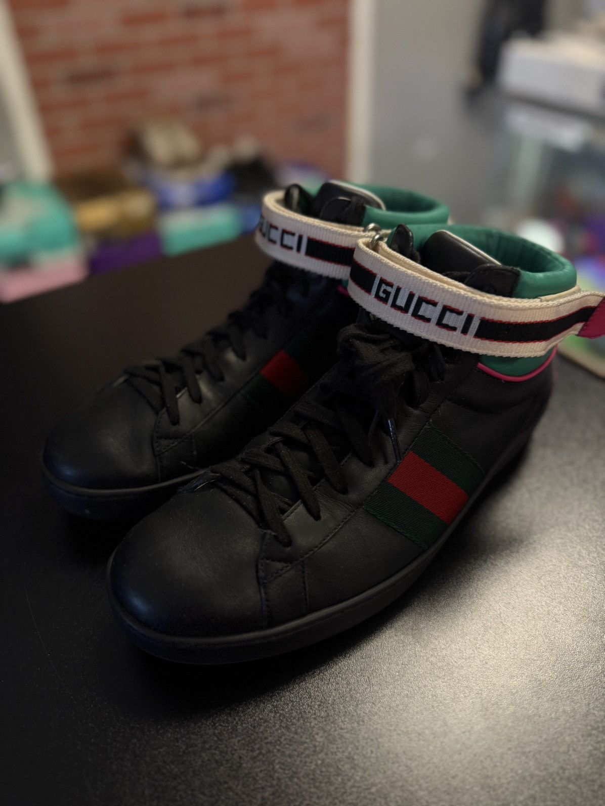 Gucci Gucci Mid Top Sneaker W Strap Size 8G/8.5US Size US 8.5 / EU 41-42 - 3 Thumbnail