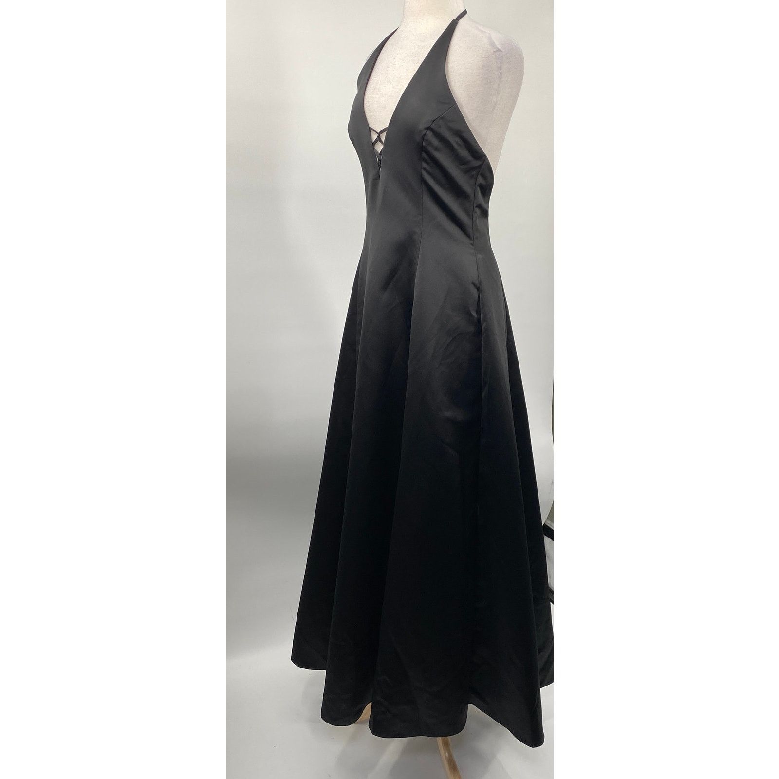 Vintage Vintage Y2k Scott McClintock Lace Up Gown Satin Black NEW Size M / US 6-8 / IT 42-44 - 6 Thumbnail