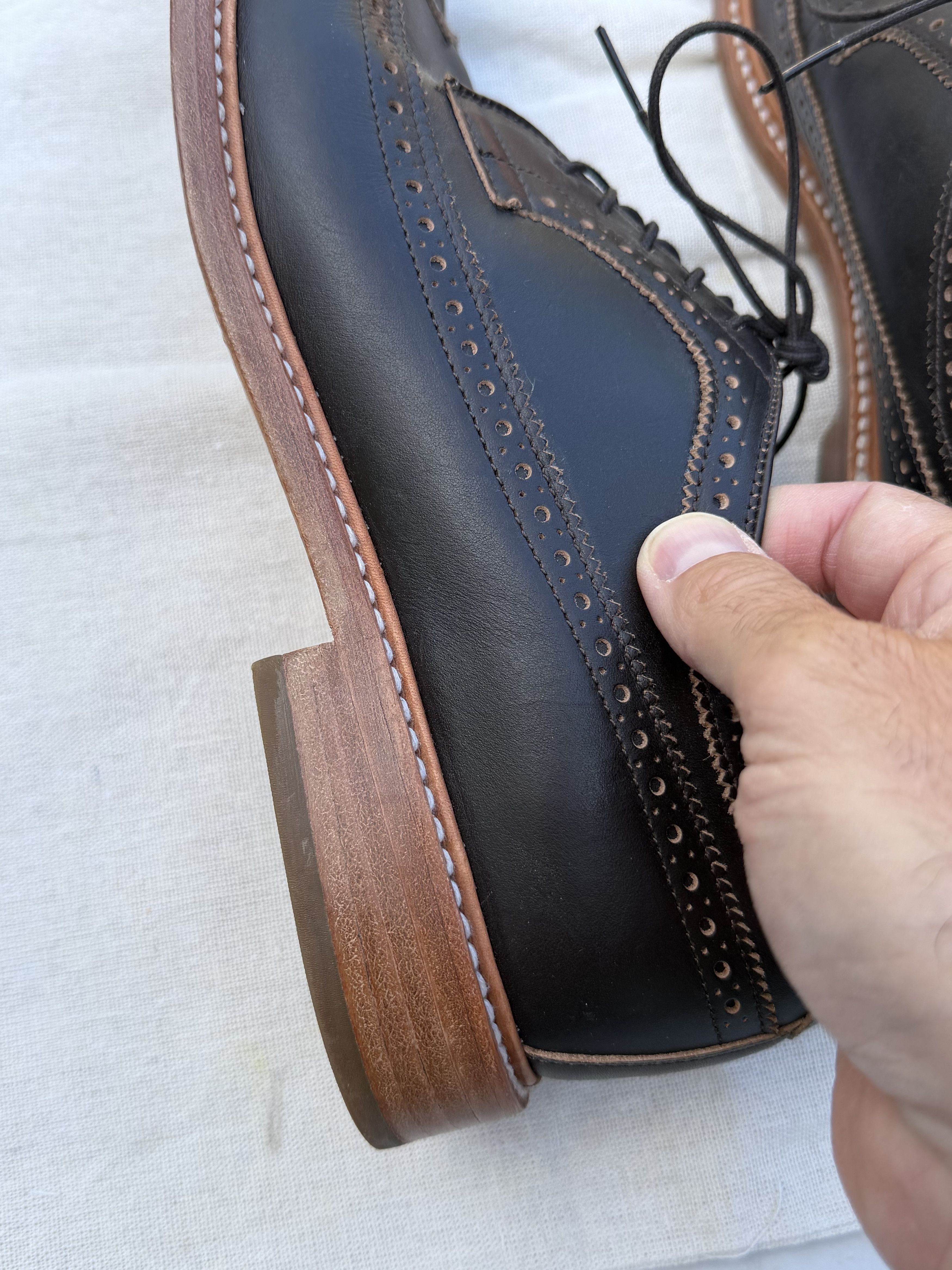Taylor Stitch Taylor Stitch Brogue Espresso Brown Leather Dress Shoes 12.5 Size US 12.5 / EU 45-46 - 8 Thumbnail