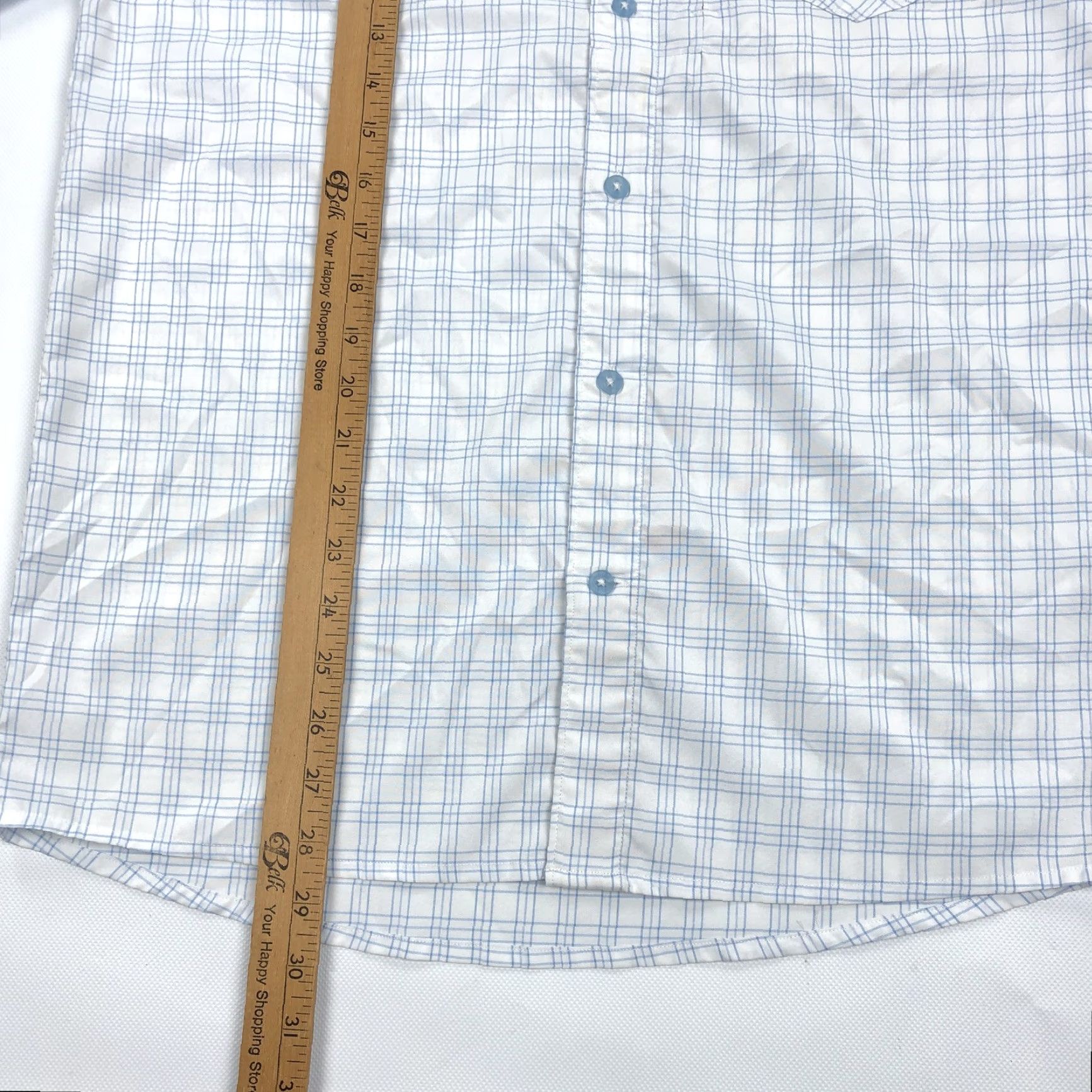 Under Armour Under Armour Men's M Fitted HeatGear Plaid Button Down Long Sleeve Shirt White Blue Plaid Size US M / EU 48-50 / 2 - 5 Thumbnail
