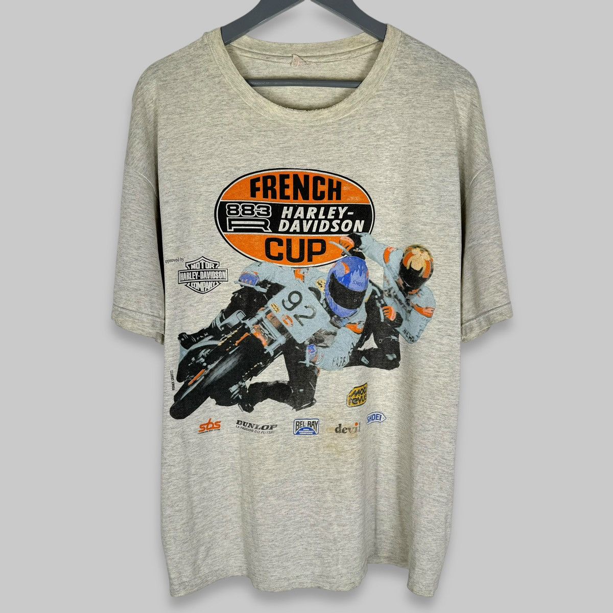 Harley Davidson Vintage 90s Harley Davidson French Cup 883R T Shirt Size US XL / EU 56 / 4 - 1 Thumbnail