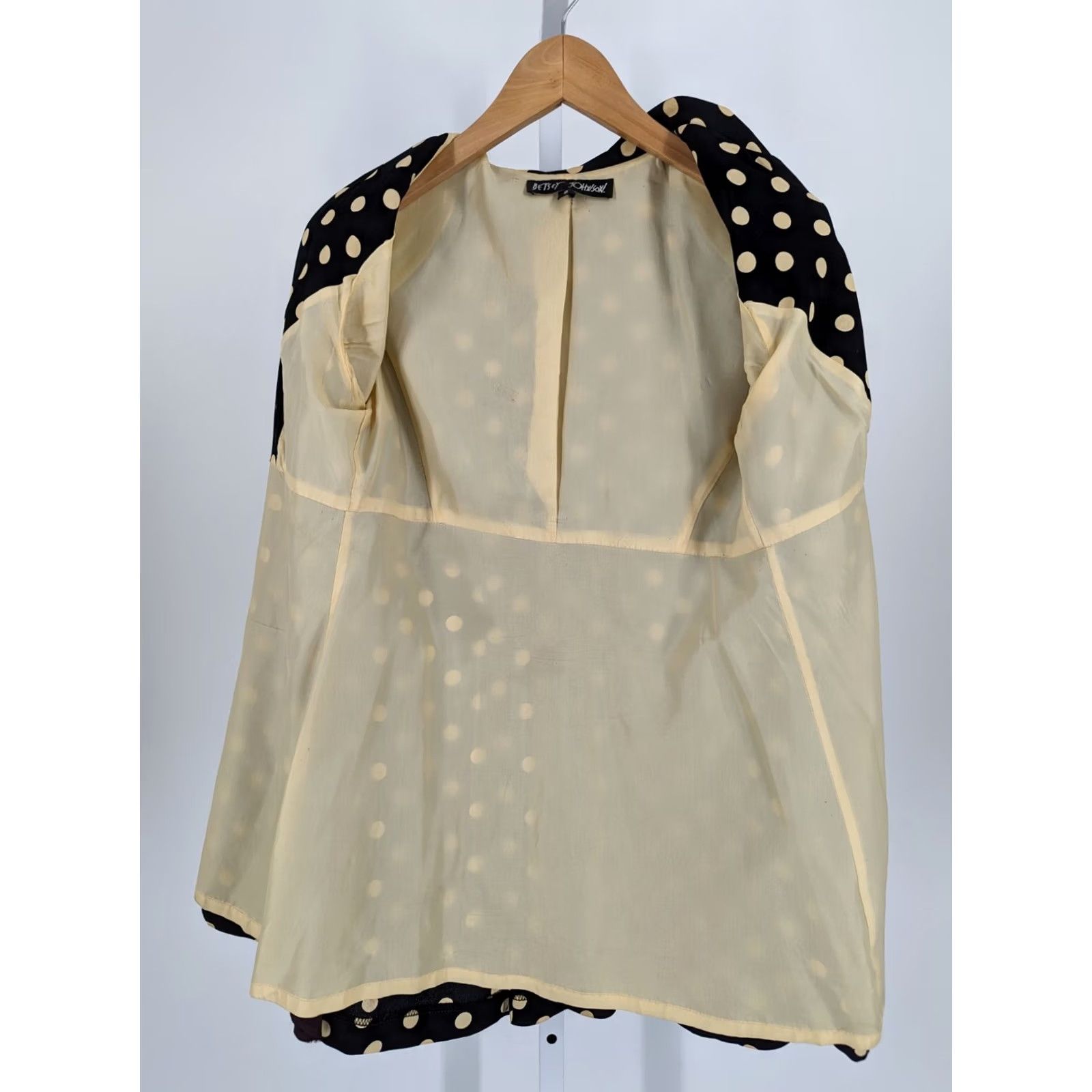 Betsey Johnson VINTAGE Betsey Johnson Polka Dot Navy Paneled Jacket Oversized Small USA 36 Womens 90s Jacket Size S / US 4 / IT 40 - 5 Thumbnail