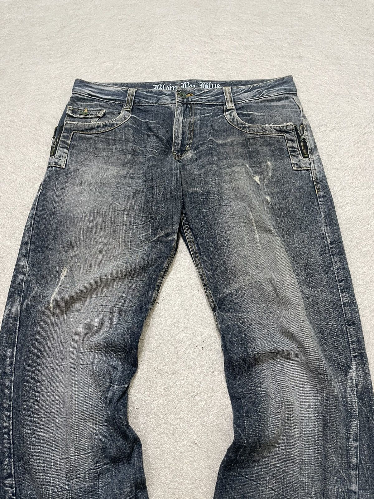 Japanese Brand 2000s Blow Flare Denim Heavy Fade Bootcut Jeans If6was9 LGB Size US 26 / EU 42 - 2 Thumbnail