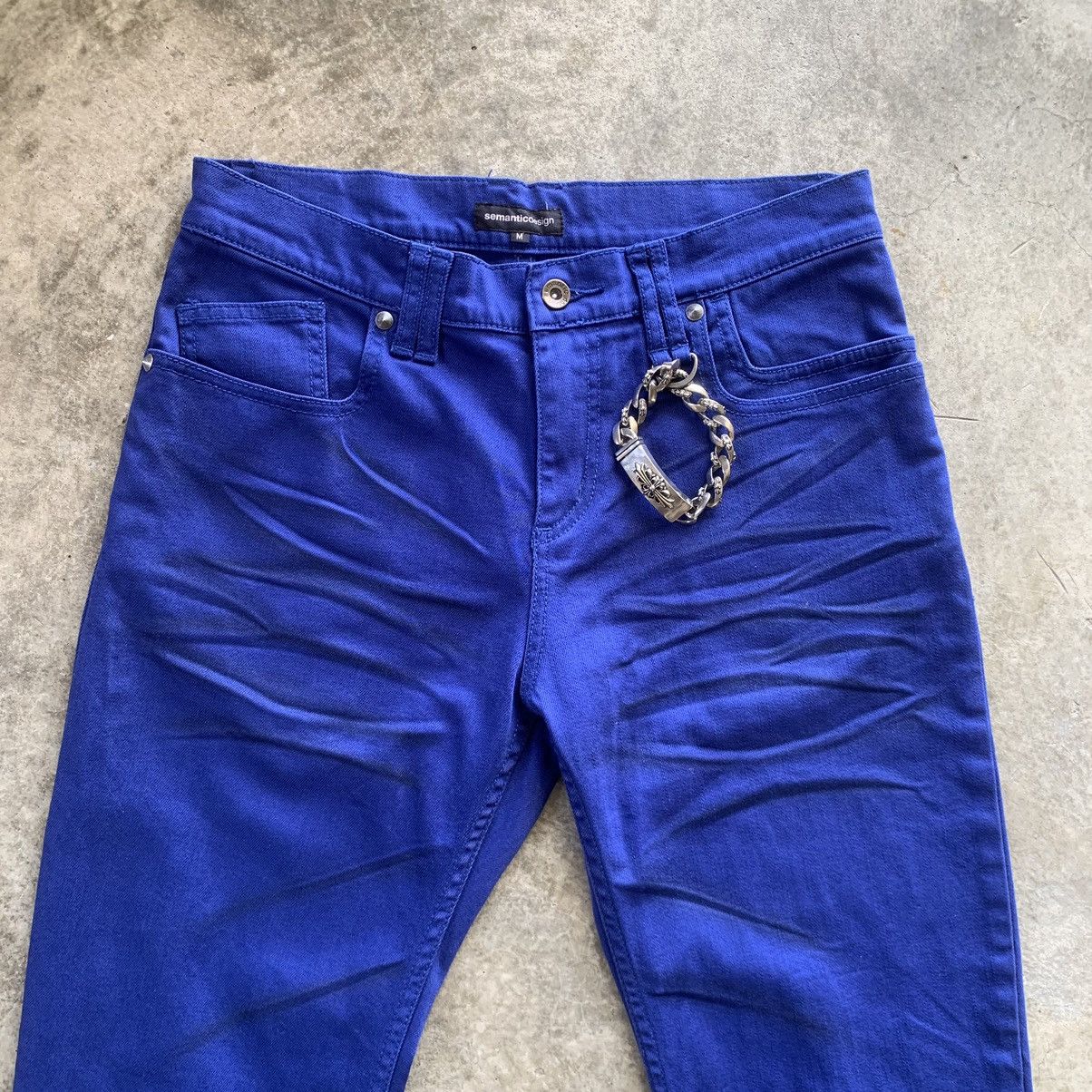 If Six Was Nine Semantic Design Black Whiskers Fading Super Blue Jeans Size US 32 / EU 48 - 3 Thumbnail