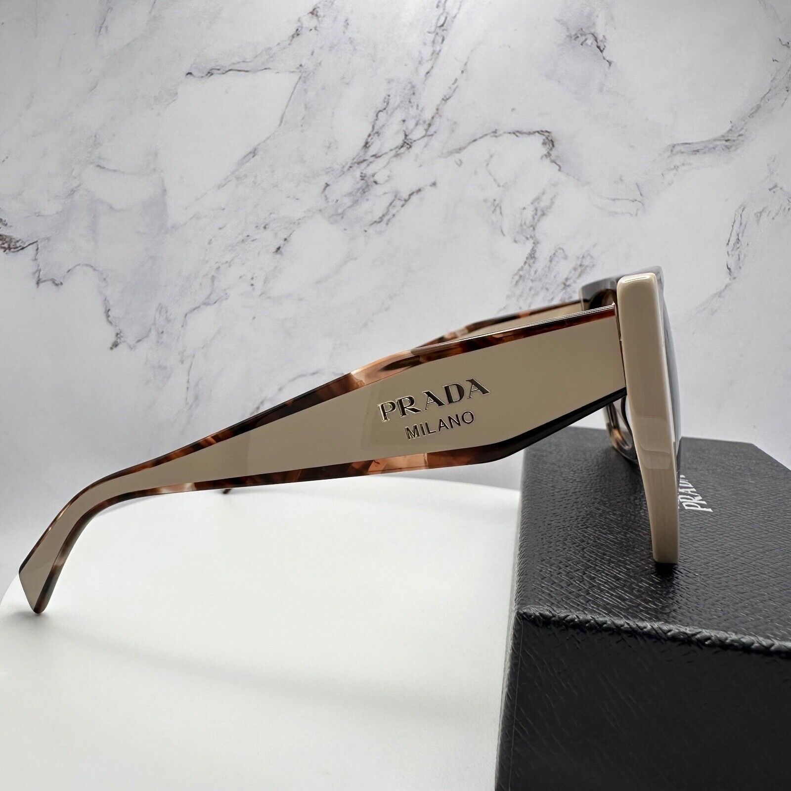 Prada New PRADA Sunglasses Symbole Logo Brown Beige Tortoise Gold Size ONE SIZE - 7 Thumbnail