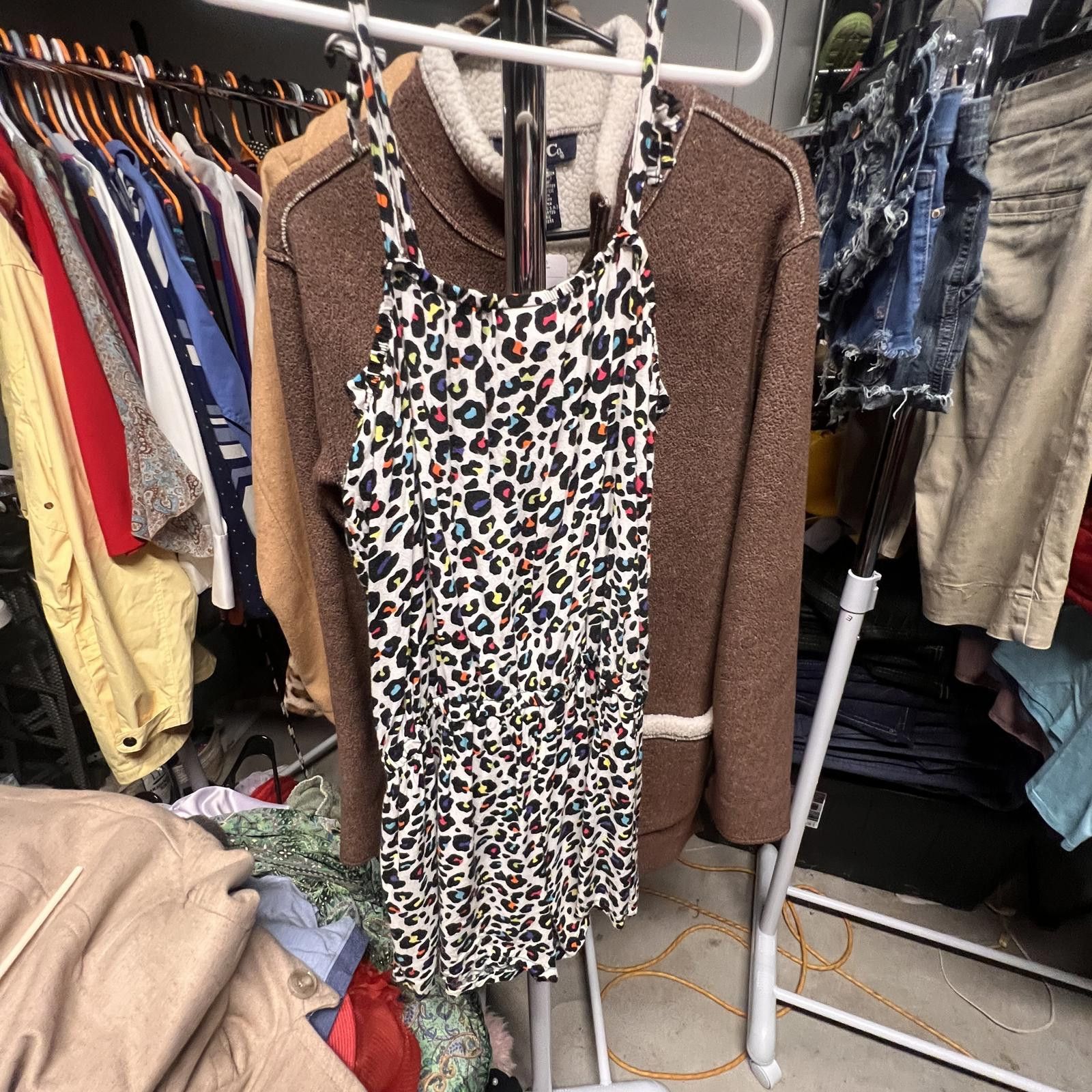Faded Glory Faded Glory Women's Colorful Leopard Print Sleeveless Romper Size ONE SIZE - 2 Thumbnail