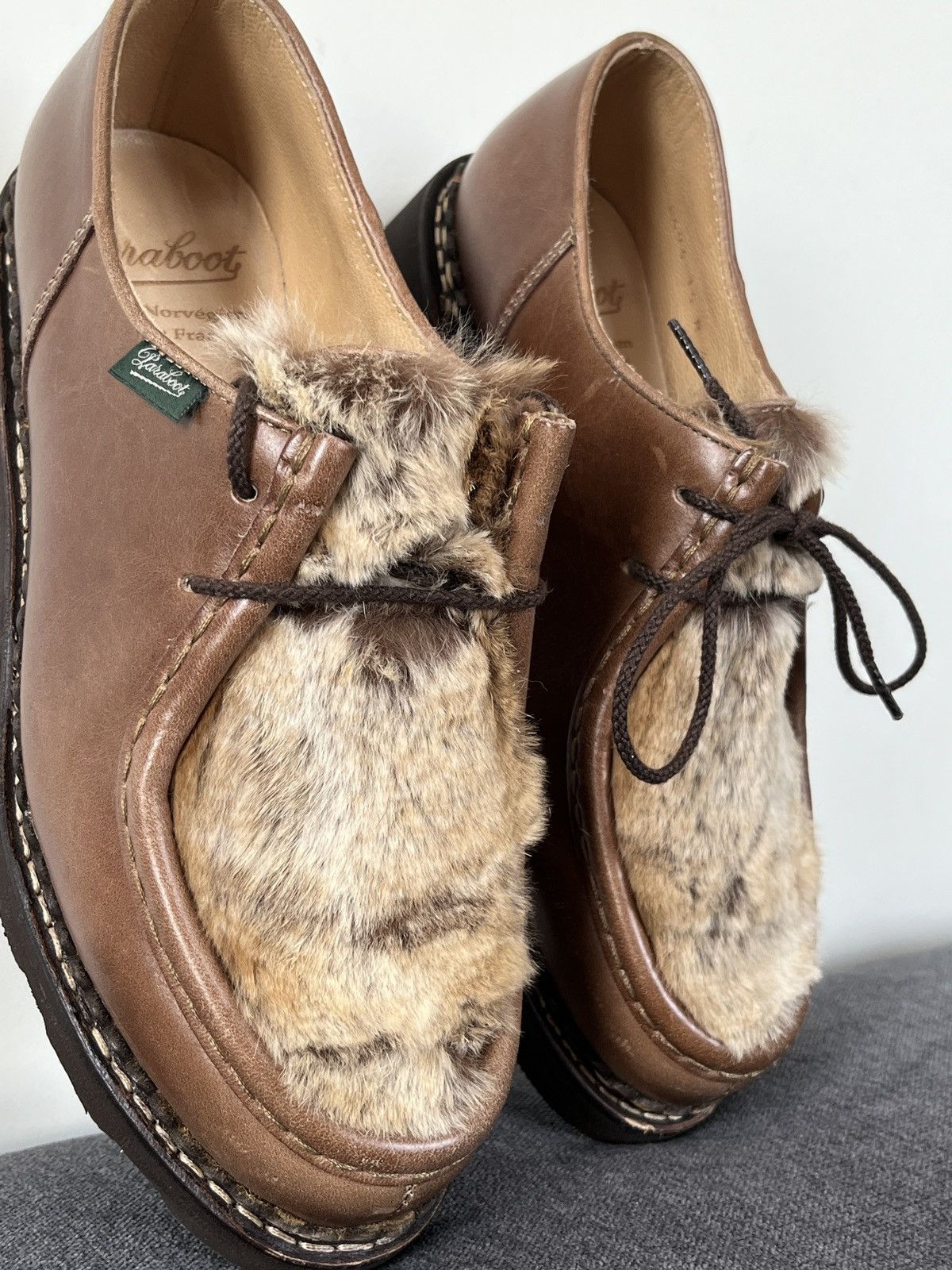 Paraboot Paraboot Michael Griff II Rabbit Fur Shoes sz 4 Size US 5 / EU 37 - 16 Thumbnail