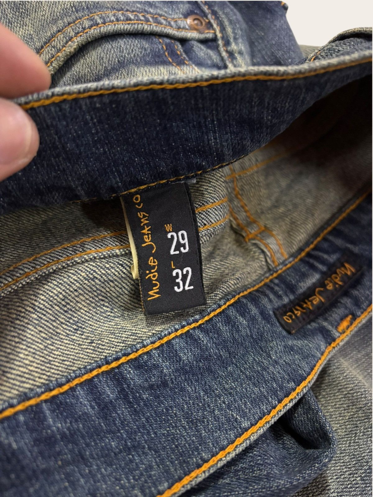 Nudie Jeans Y2k Nudie Crazy Yellow Wash Faded Distress Jeans Size US 29 - 9 Thumbnail