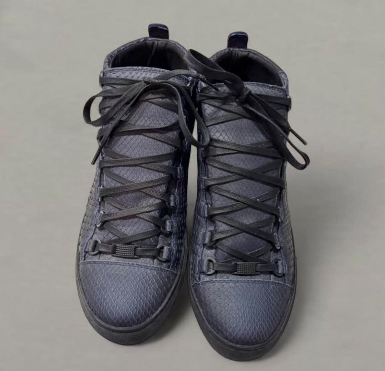 Balenciaga Balenciaga Arena Python Leather Noir Bleu Hightop Sneaker 41 Size US 8.5 / EU 41-42 - 1 Thumbnail