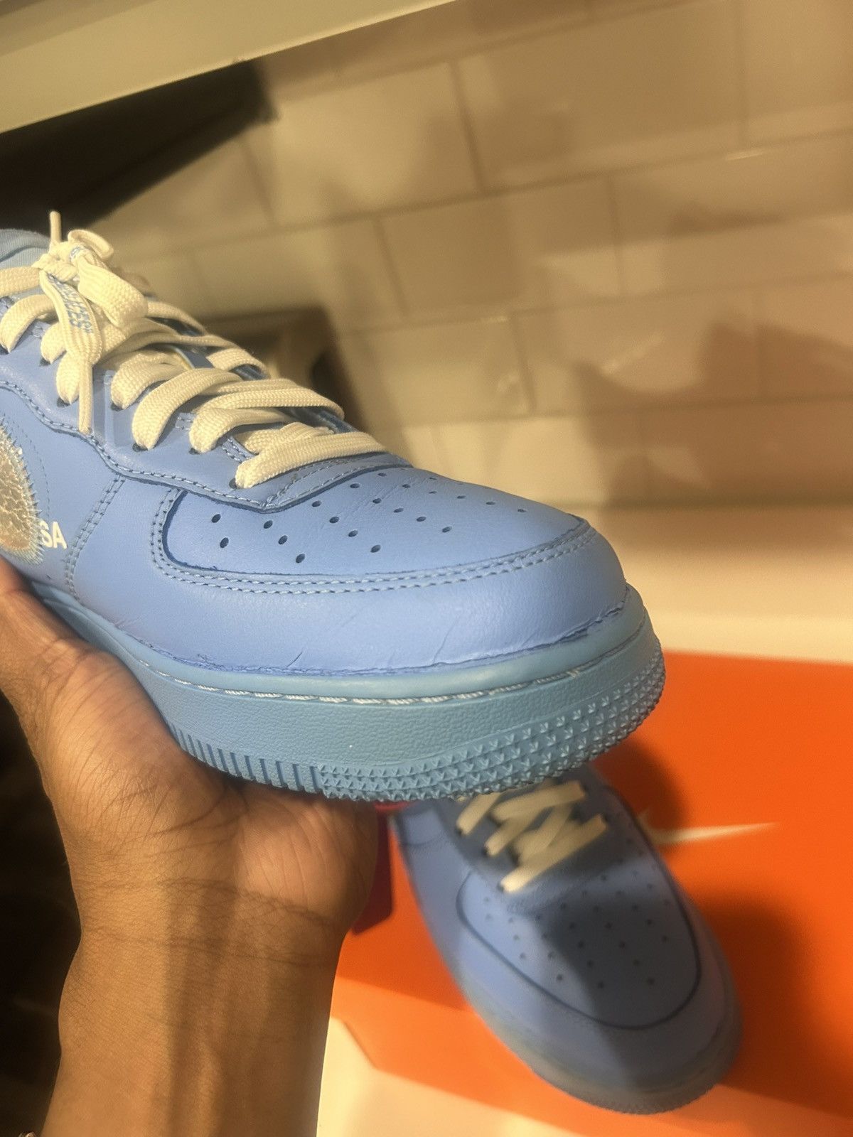 Nike × Off-White Off White Air Force 1 MCA University Blue Size US 7.5 / EU 40-41 - 11 Thumbnail