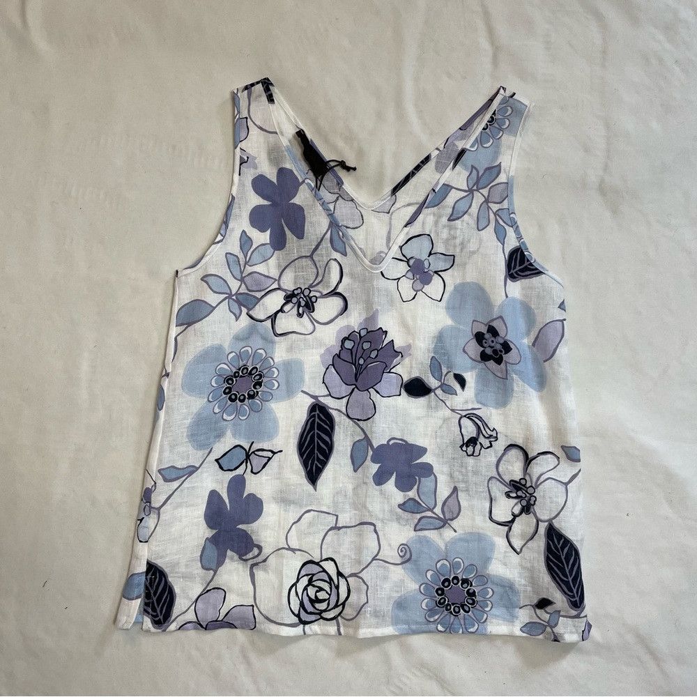 Altea NWT New $257 Altea Floral Linen Top Size 8 Made in Italy Size M / US 6-8 / IT 42-44 - 6 Thumbnail