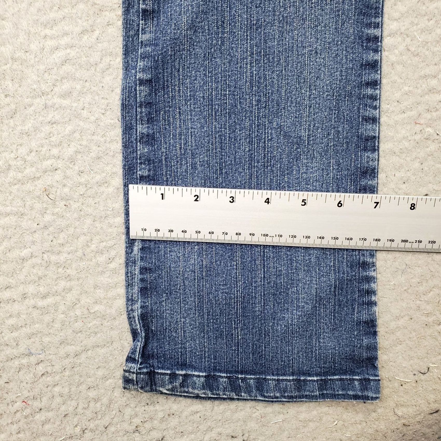 Denime SL Bootcut Jeans Women 12 Blue Denim 2 Button Fly Rhinestone Pocket Stitch 5-Pocket Womens Size 12 Size 34" / US 12 / IT 48 - 5 Thumbnail